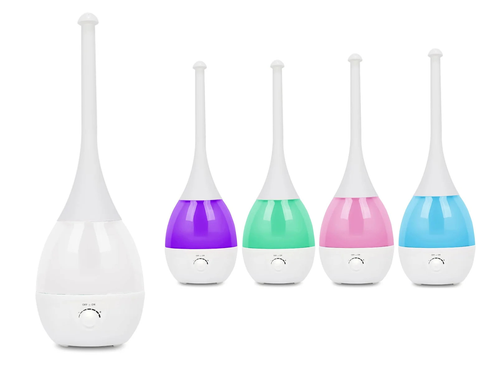 Mobigon 2.6 Litres Humidifier for Room, Cool Mist Ultrasonic Humidifier/Essential Oil Diffuser, Super Quiet 360°Nozzle, Colorful Change, Auto Shut Off&UV Light&, Lasts Up to 24 Hours - A. Blue