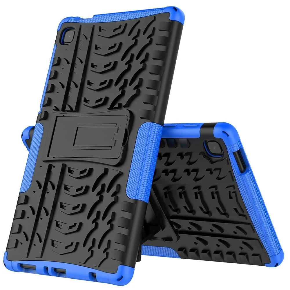 DL3 Mobilak Case For Samsung Galaxy Tab A7 Lite 8.7 Inch 2021 Model (SM-T220/T225/T227), Hybrid Rugged Armor Heavy Duty 2 in 1 TPU + PC Combo Dual Layer Shockproof Case with Kickstand - Blue