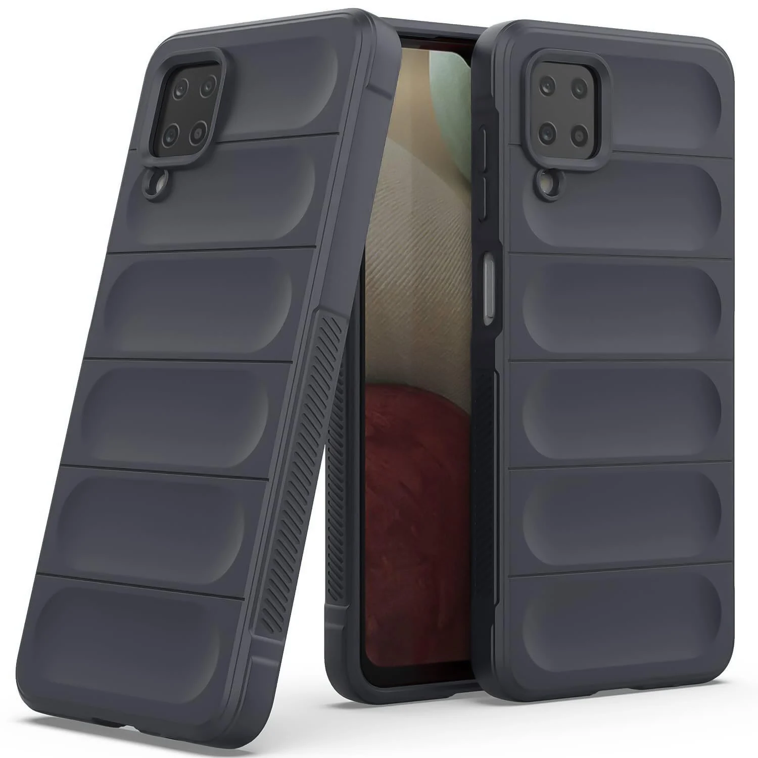 DL3 Mobilak Flexible Silicone and TPU Protective Case with Camera Protection for Samsung Galaxy A12 / M12 - Dark Gray