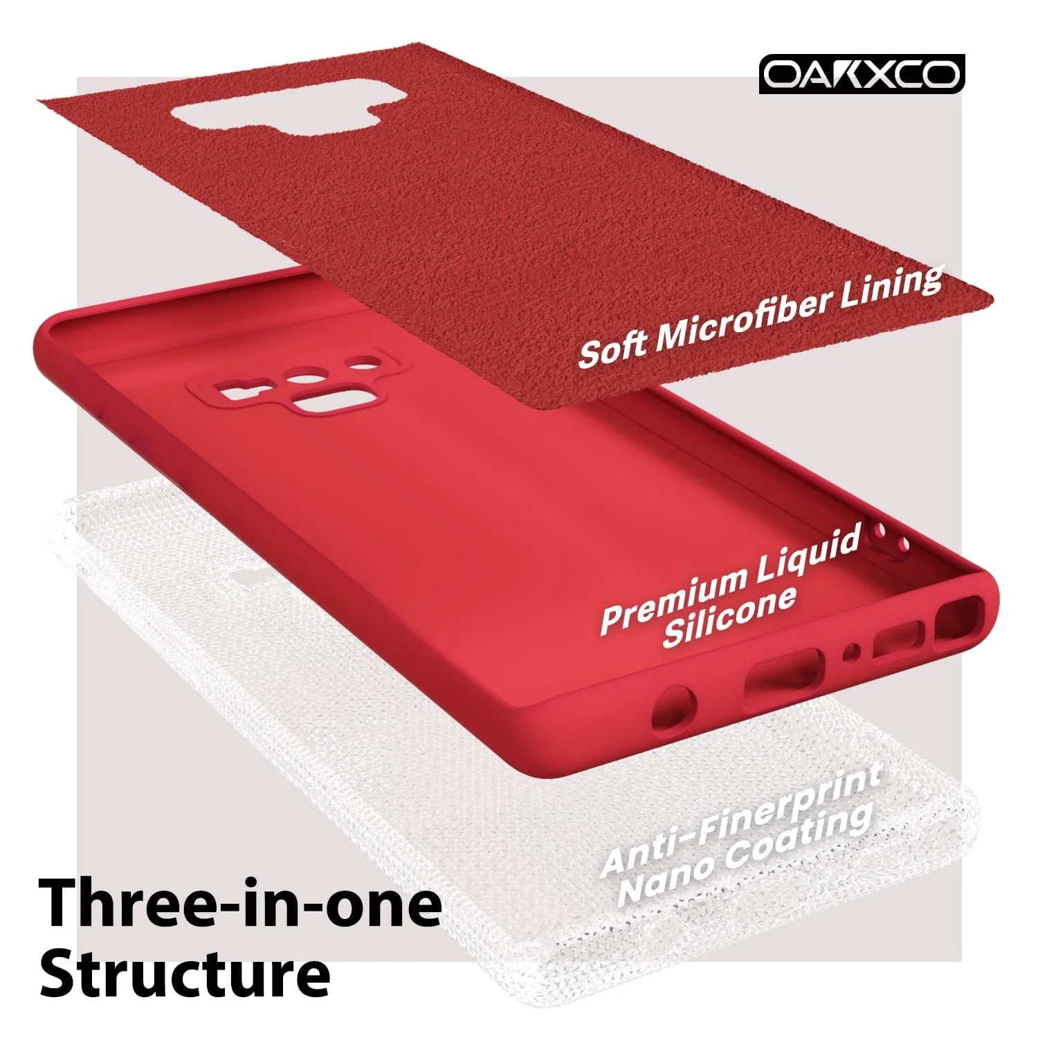 DL3 Mobilak Samsung Galaxy Note9 Case, Soft Flexible Liquid Silicone Gel Rubber Bumper Cover, Full Body Shockproof Protective Phone Case - Red