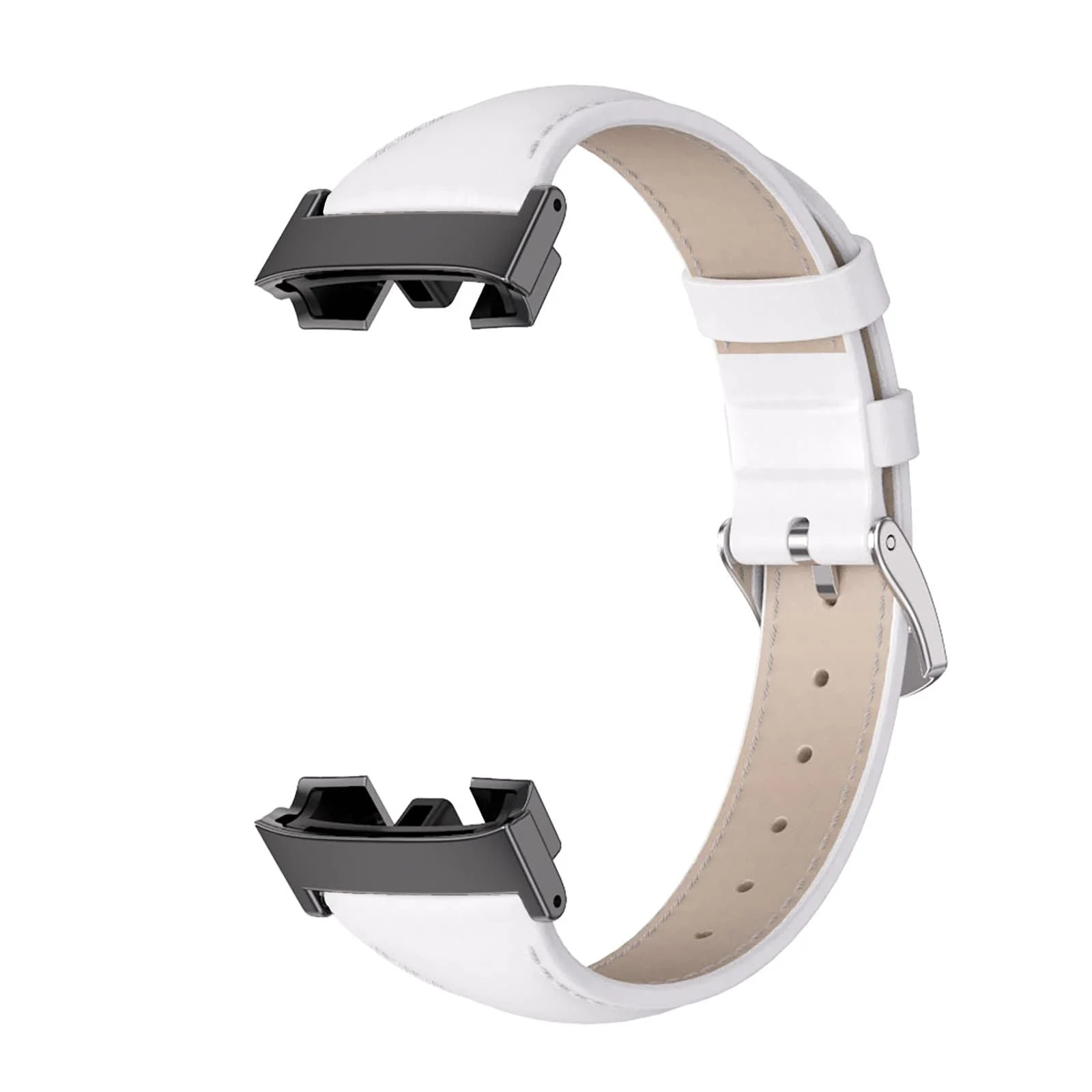 DL3 Mobilak Vintage Leather Strap For Xiaomi Redmi Watch 2 Lite/Poco Watch/Redmi Watch 2 / Horloge 2, Metal Buckle Breathable Replacement Strap, Men Women Replacement Soft Watch Straps - White Black
