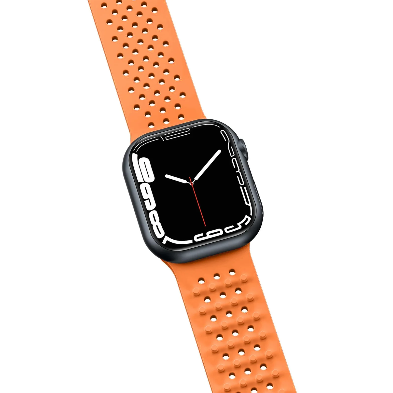 DL3 Mobilak Soft Silicone Band For Apple Watch Ultra Bands 49mm 45mm 44mm 42mm, Sport Replacement Wristband No Clasps for iWatch Series 8 ultra 7 6 5 4 SE 3 2 Women Men, Waterproof Strap - Orange