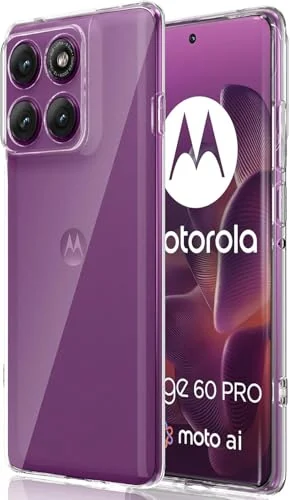 DL3 Mobilak Case Compatible with Motorola Moto Edge 60 Pro Case Crystal Soft TPU Gel Case Flexible Silicone Anti-Scratch TPU Cover - Clear