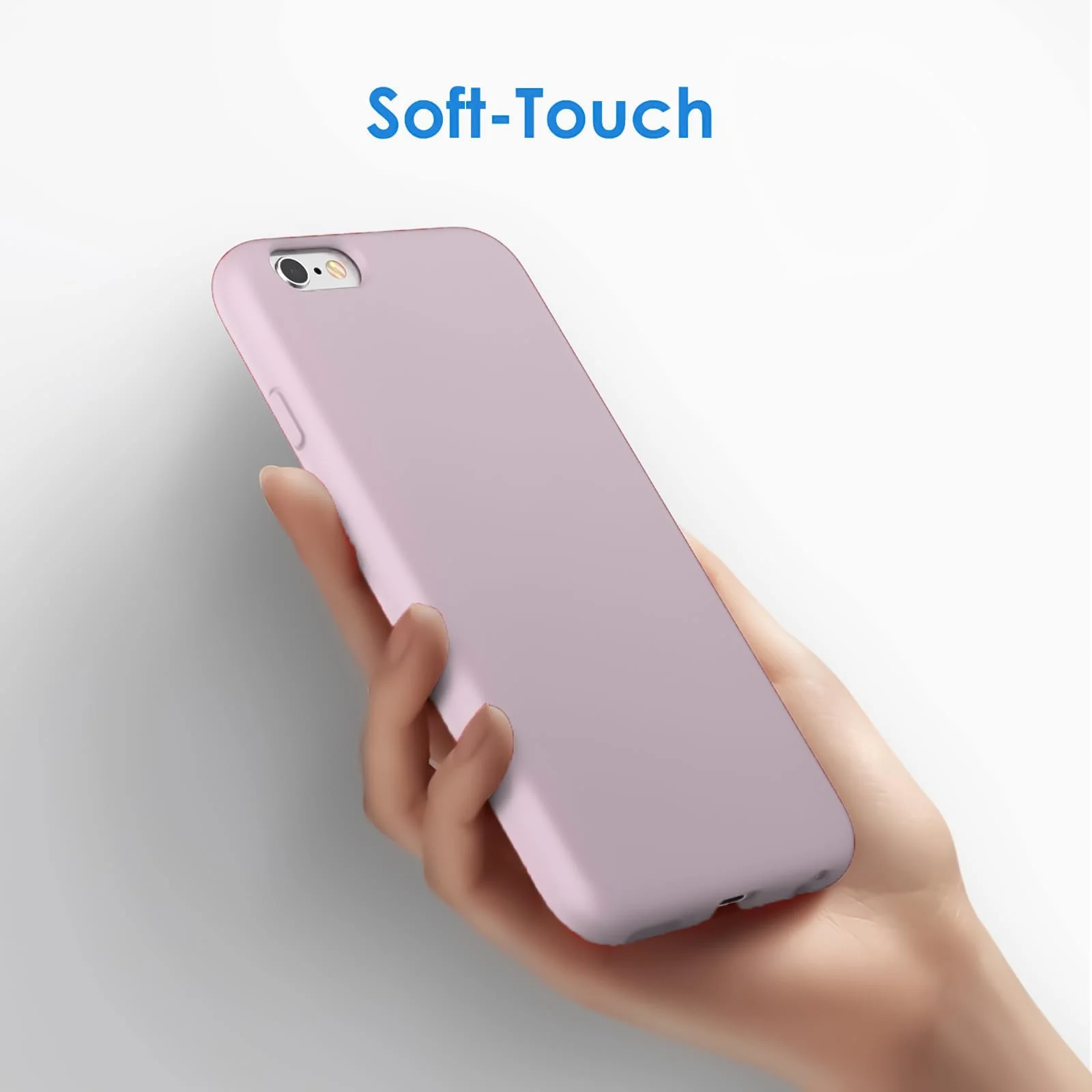 DL3 Mobilak Liquid Silicone Protective Case for iPhone 6 / 6S with Camera Protection and Microfiber Lining - Light Pink