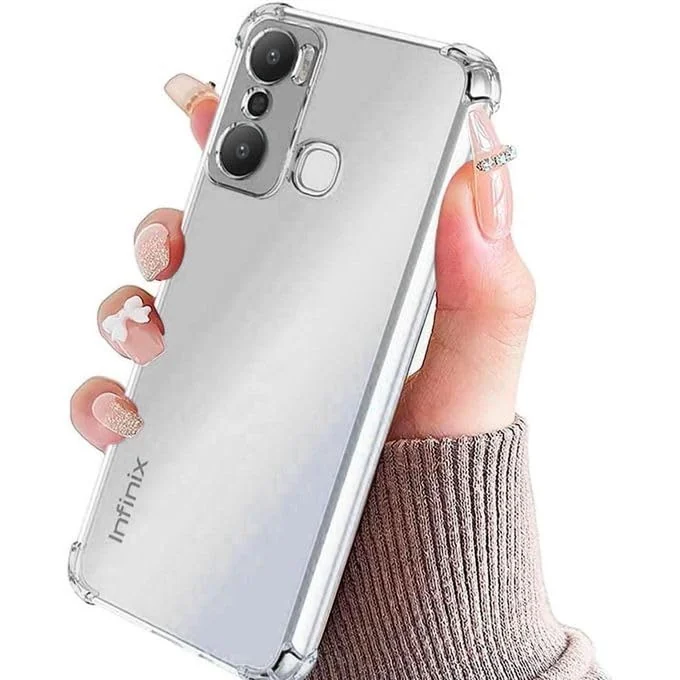 DL3 Mobilak Case Compatible with Infinix Hot 20 Play, Cover Silicone Transparent TPU Gorilla Anti-shock Protector Camera Shockproof Corners - Clear