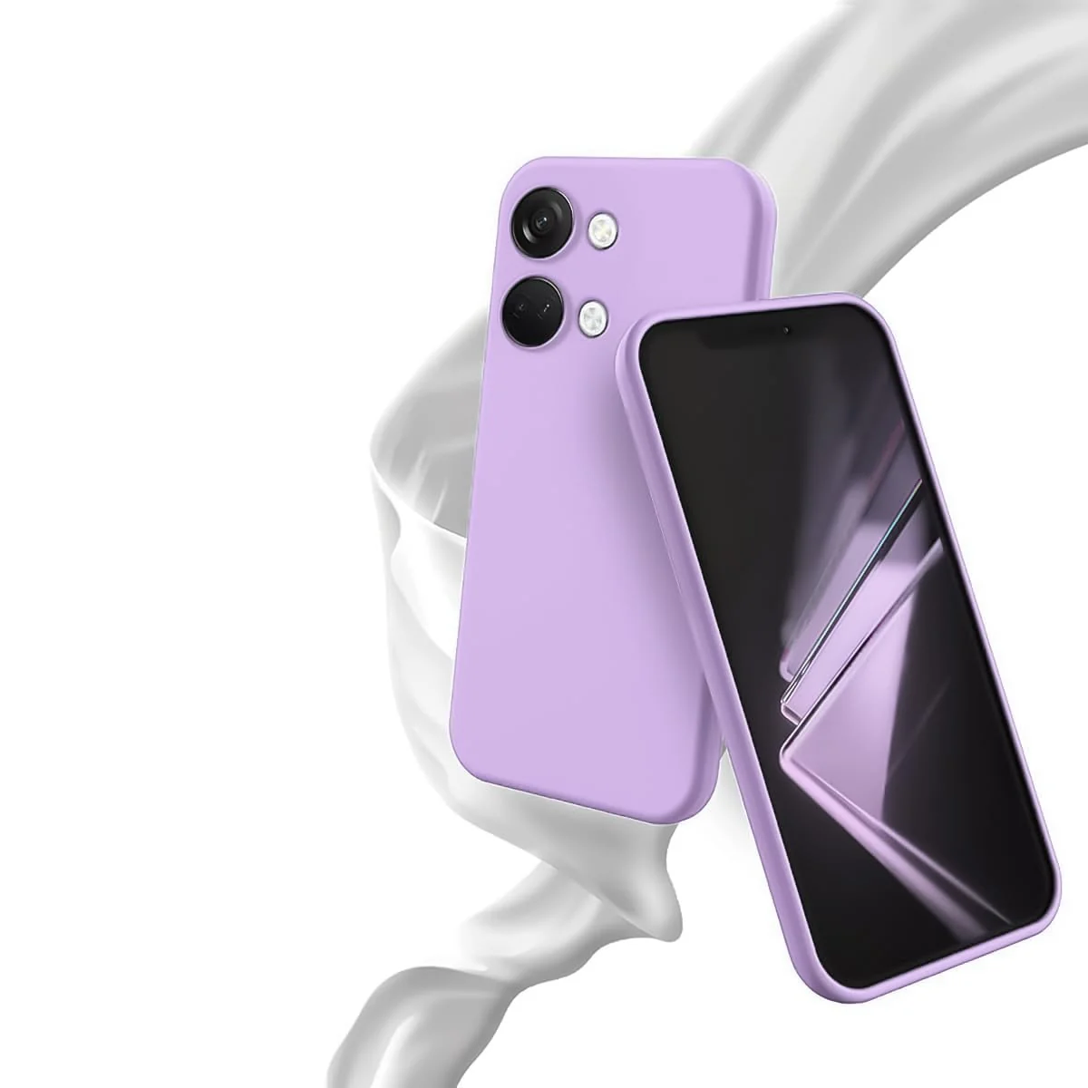 DL3 Mobilak Soft Silicone Protective Case for OnePlus Nord 3 with Microfiber Lining and Shockproof Design - Light Purple