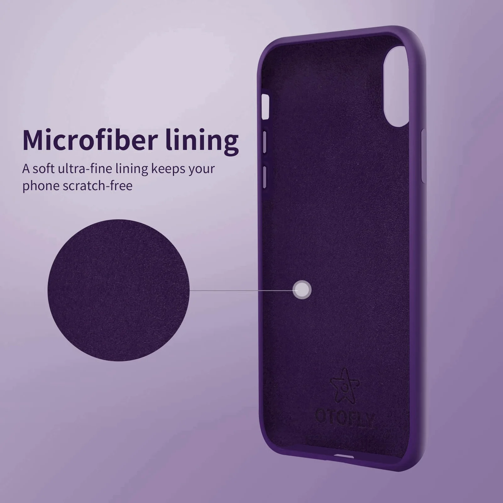 DL3 Mobilak Liquid Silicone Case for iPhone XR, Shock-absorbing protection, Scratch-resistant surface, Soft microfiber lining - Violet