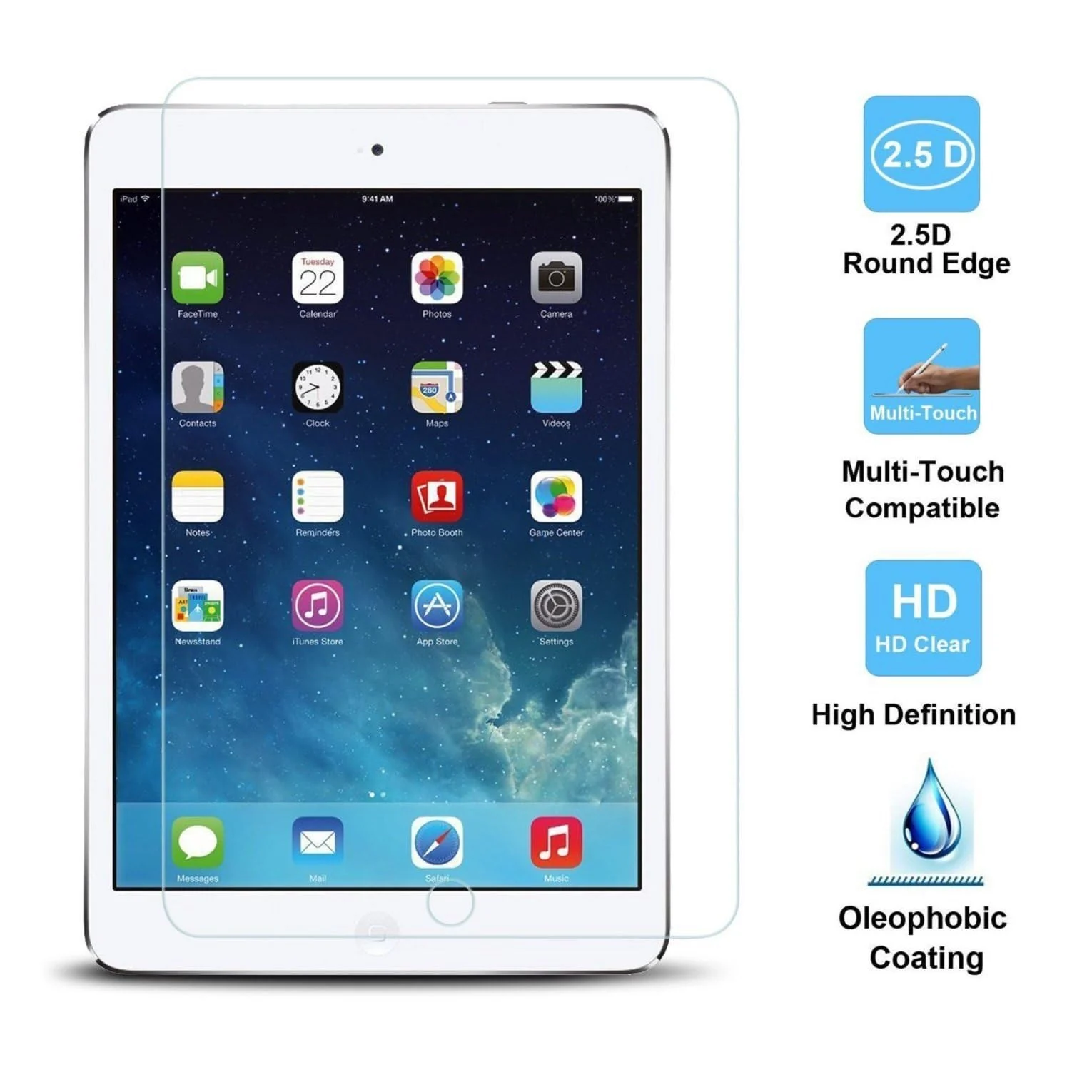 DL3 Mobilak Screen Protector For iPad Mini 1/2/3 / iPad Mini 1st/2nd/3rd Generation 7.9 inch Tempered Glass Film [HD Crystal ] [Easy Installation] [Scratch Resistant] [9H Hardness] - Clear