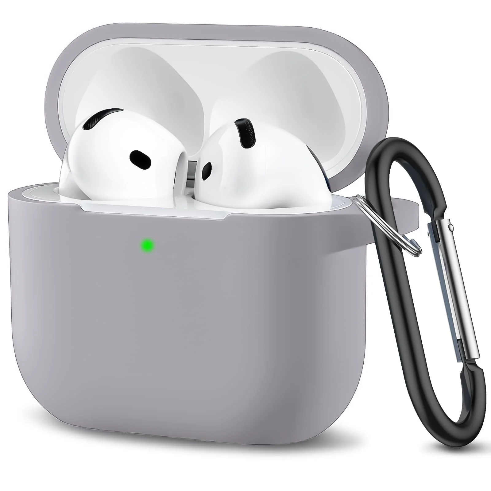 DL3 Mobilak Compatible with AirPods 4 Case (2024), Soft Silicone Full Protective Case Cover with Keychain, For Apple AirPods 4th Generation for Women Men