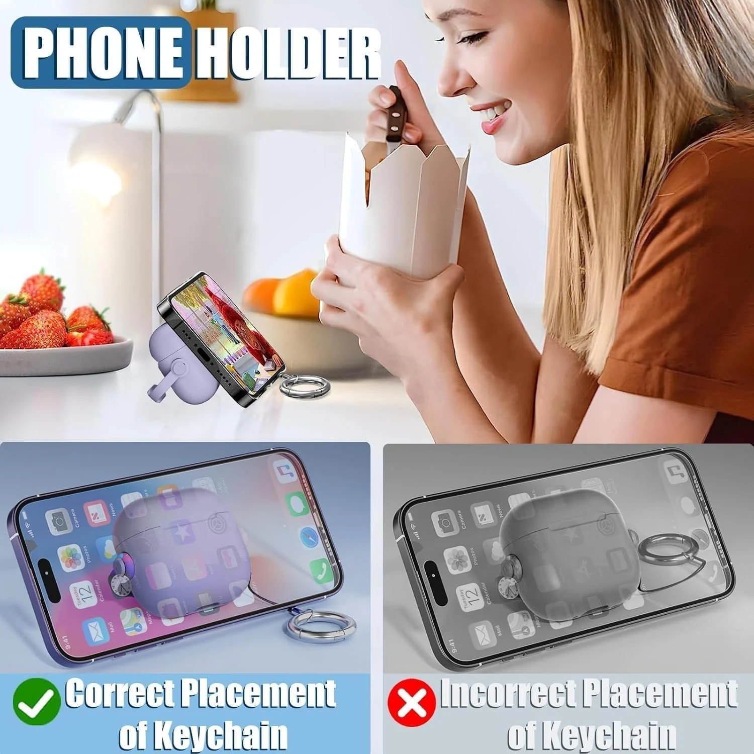 DL3 Mobilak Protective Case for AirPods 3 [With Closure Lid] [Front LED Visible] [With Wrist Strap] Skin Case Compatible with Airpod 3rd Generation 2021 - Light Purple