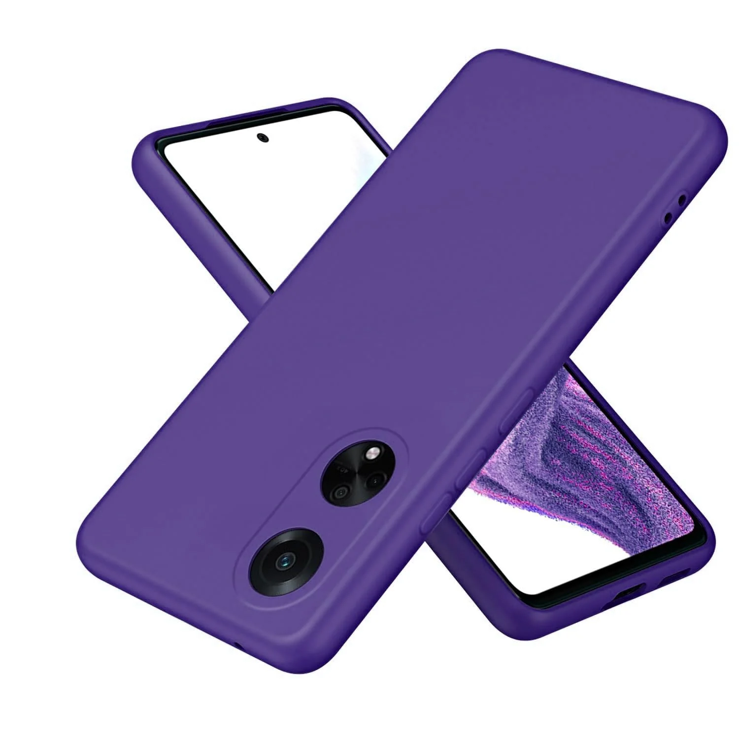DL3 Mobilak OPPO A98 Case, Soft Flexible Silicone Gel Rubber Bumper Cover, Full Body Shockproof Protective Phone Case - Purple