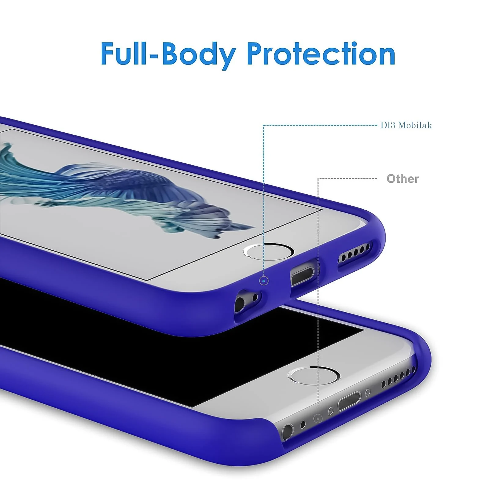 DL3 Mobilak Liquid Silicone Protective Case with Soft Microfiber Lining for iPhone 6 / 6S - Pepsi
