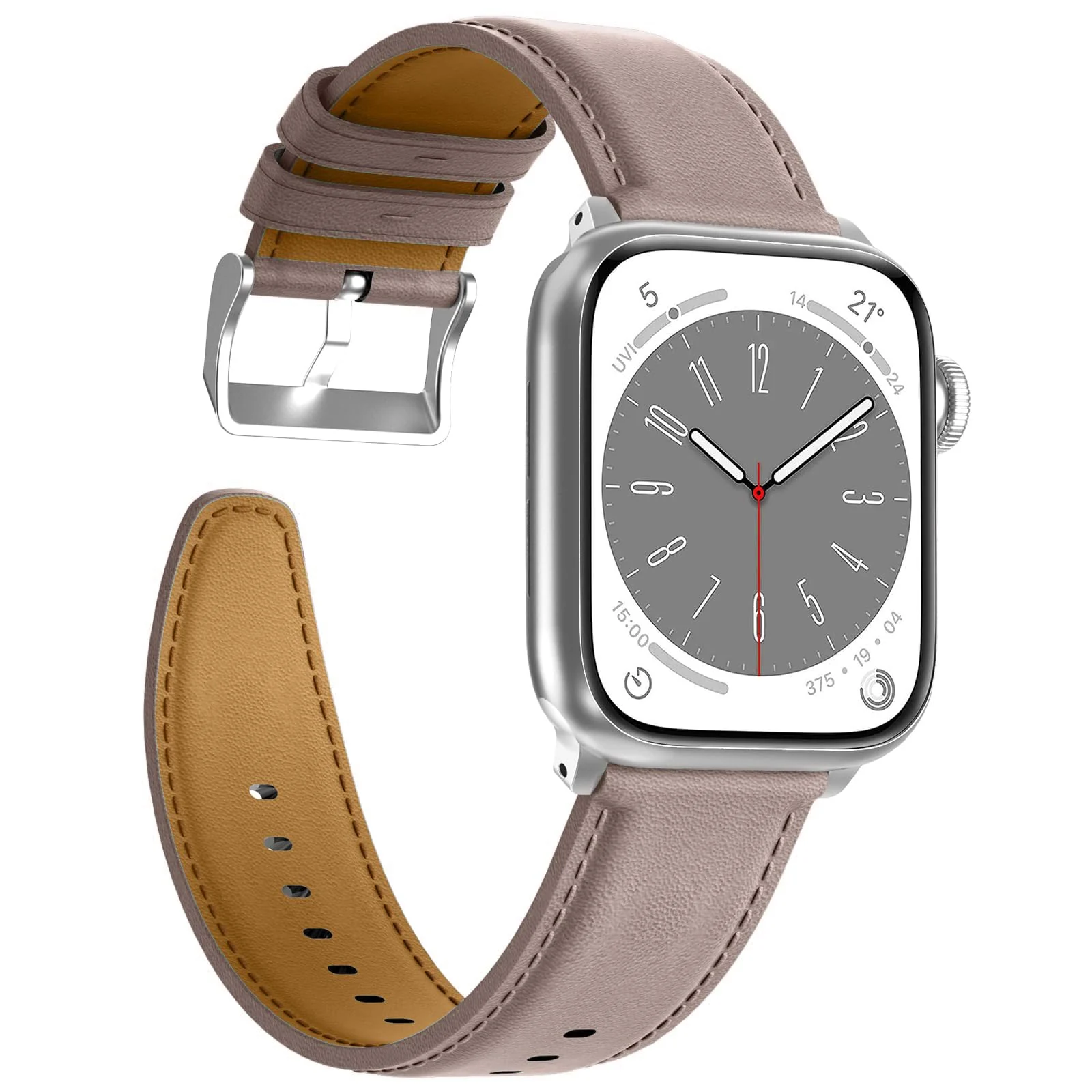 DL3 Mobilak Compatible with Apple Watch Band 49mm 46mm 45mm 44mm 42mm Leather Band Replacement Strap, Soft Leather Bracelet for iWatch Series 11 10 9 8 7 6 5 4 SE SE2 Ultra 3 2 1 - Black