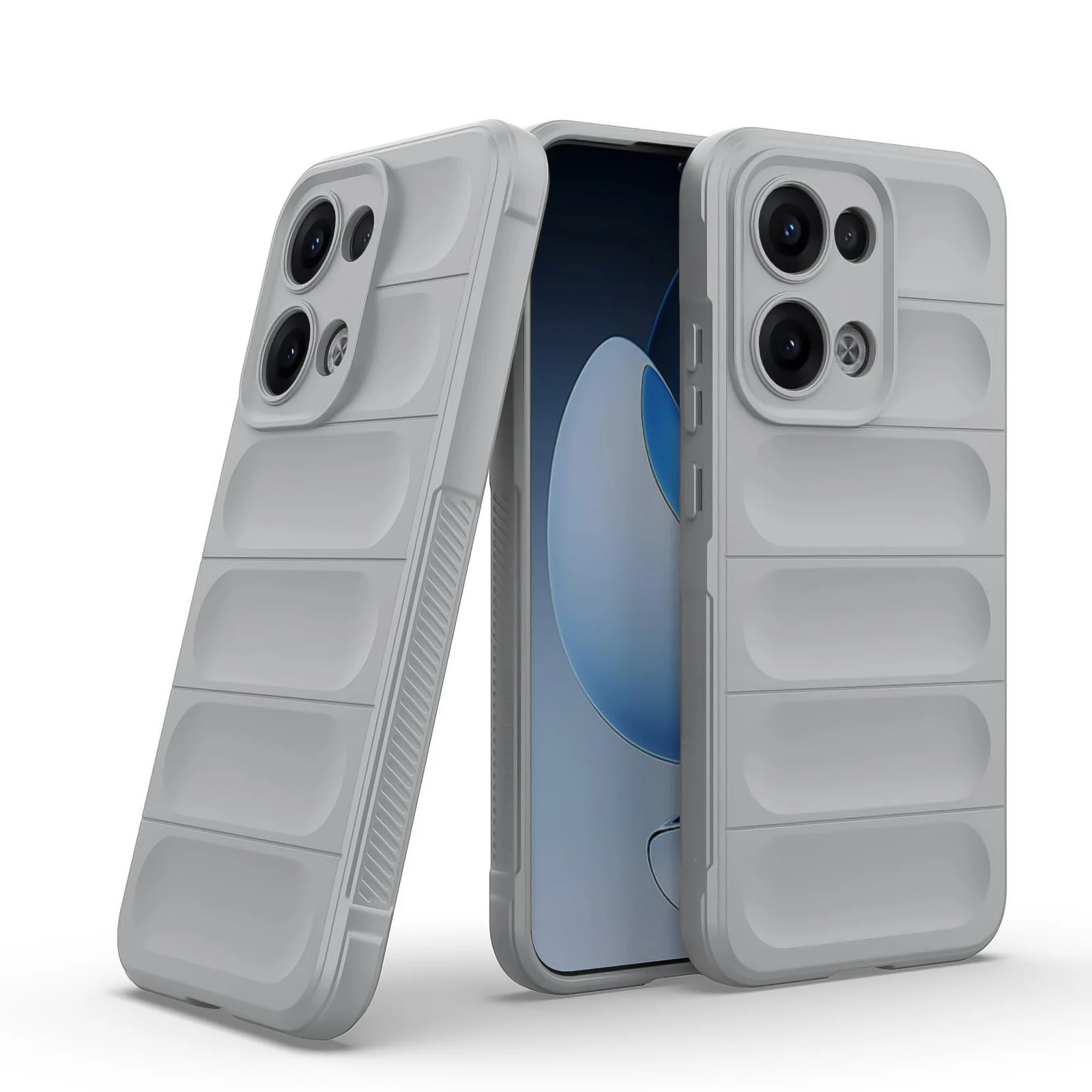 DL3 Mobilak Flexible Silicone and TPU Protective Case with Camera Protection for OPPO Reno 13 5G - Gray