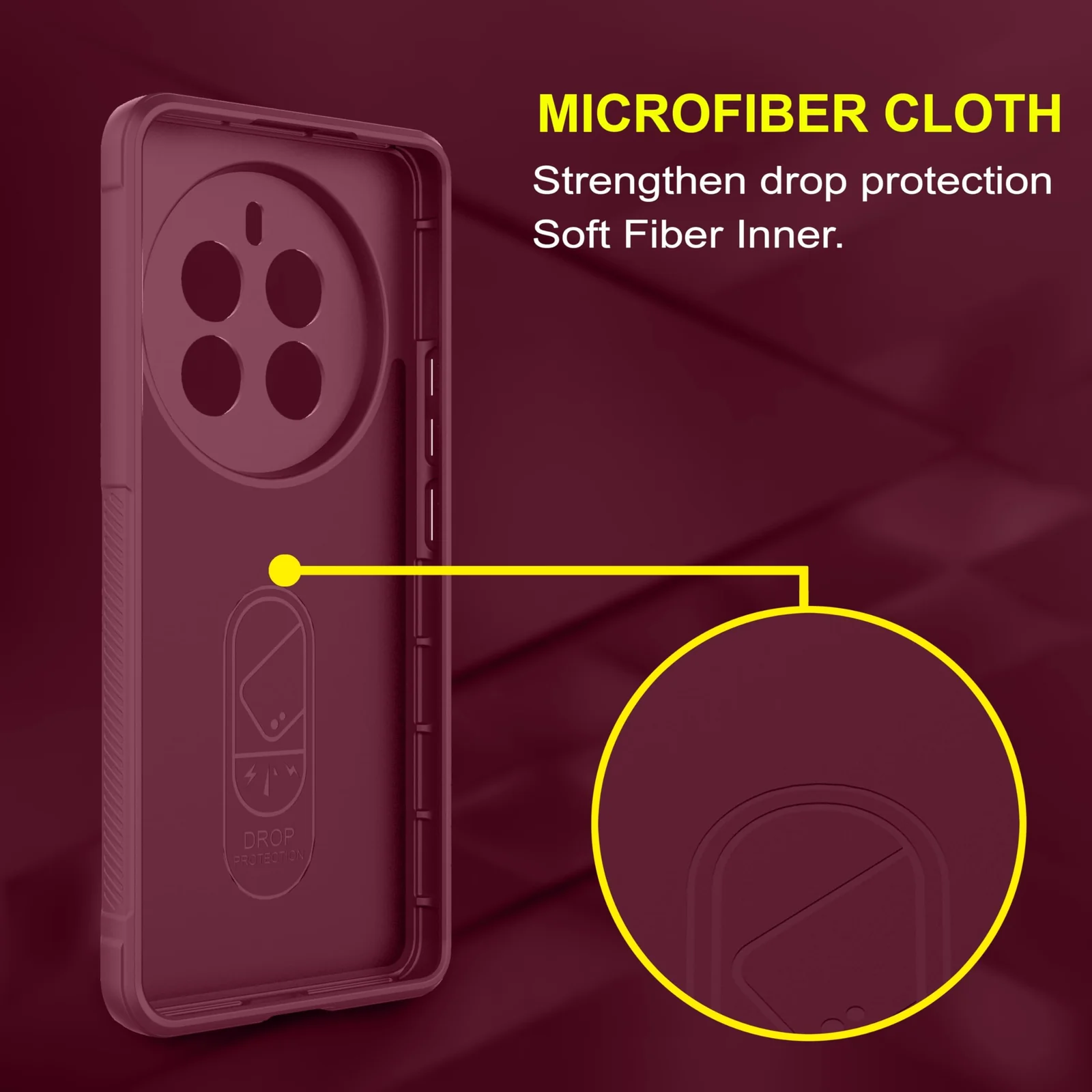 DL3 Mobilak Soft Silicone Protective Case for realme 12 Pro / realme 12 Pro Plus with Camera Protection and Shockproof Design - Wine Red