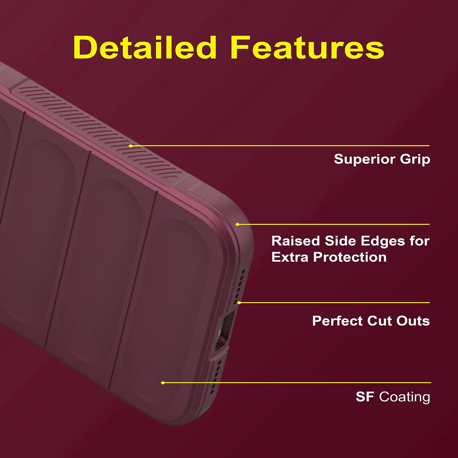 DL3 Mobilak Silicone Case for Samsung Galaxy S23 FE 5G Heavy Duty Protective [Slim Fit] Shockproof Soft Flexible Protective Design Shock-Absorption TPU Cover With Camera Protection - Wine Red