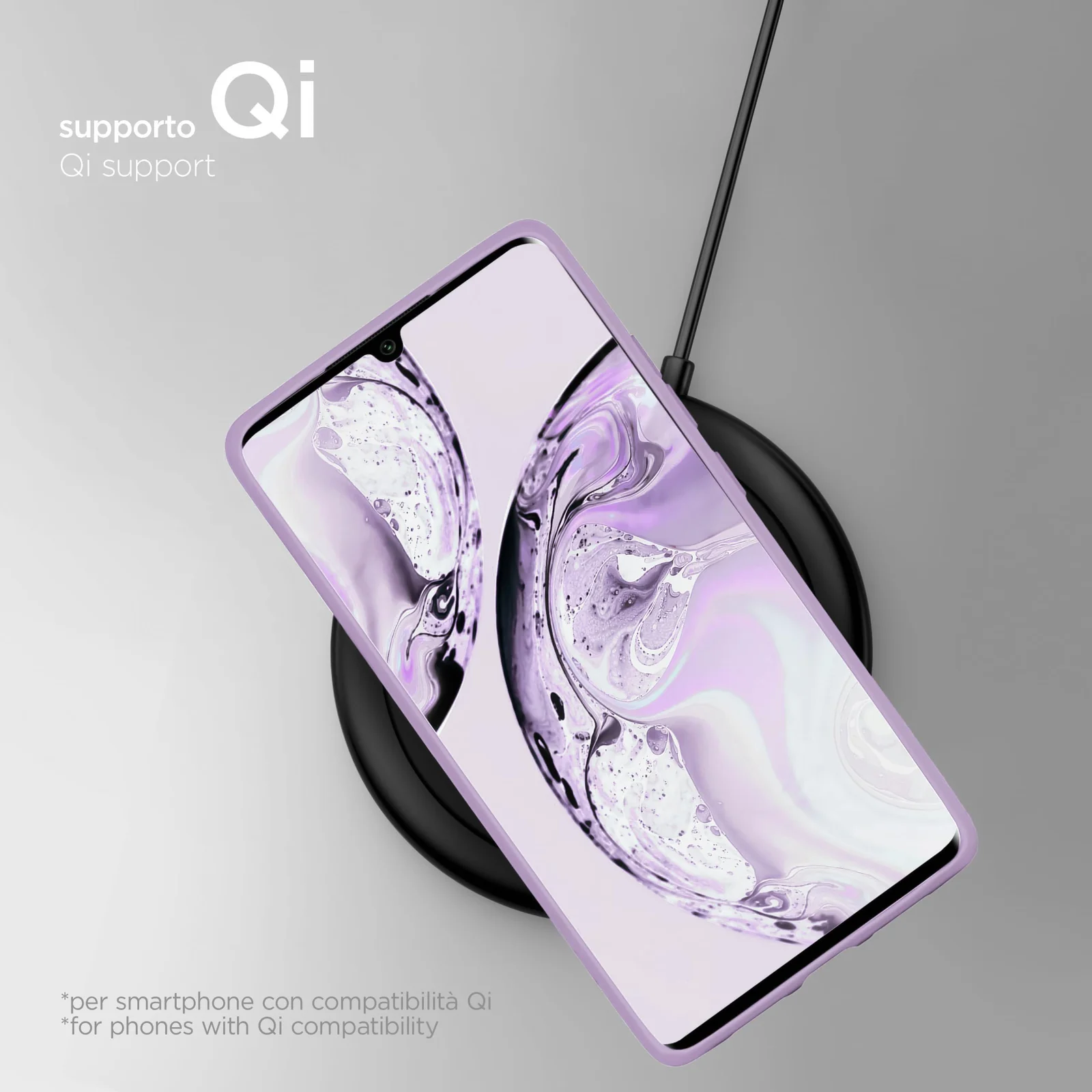 DL3 Mobilak Silicone Protective Case for Xiaomi Mi Note 10 Lite, Shock-absorbing protection, Scratch-resistant surface, Soft microfiber lining - Lavender