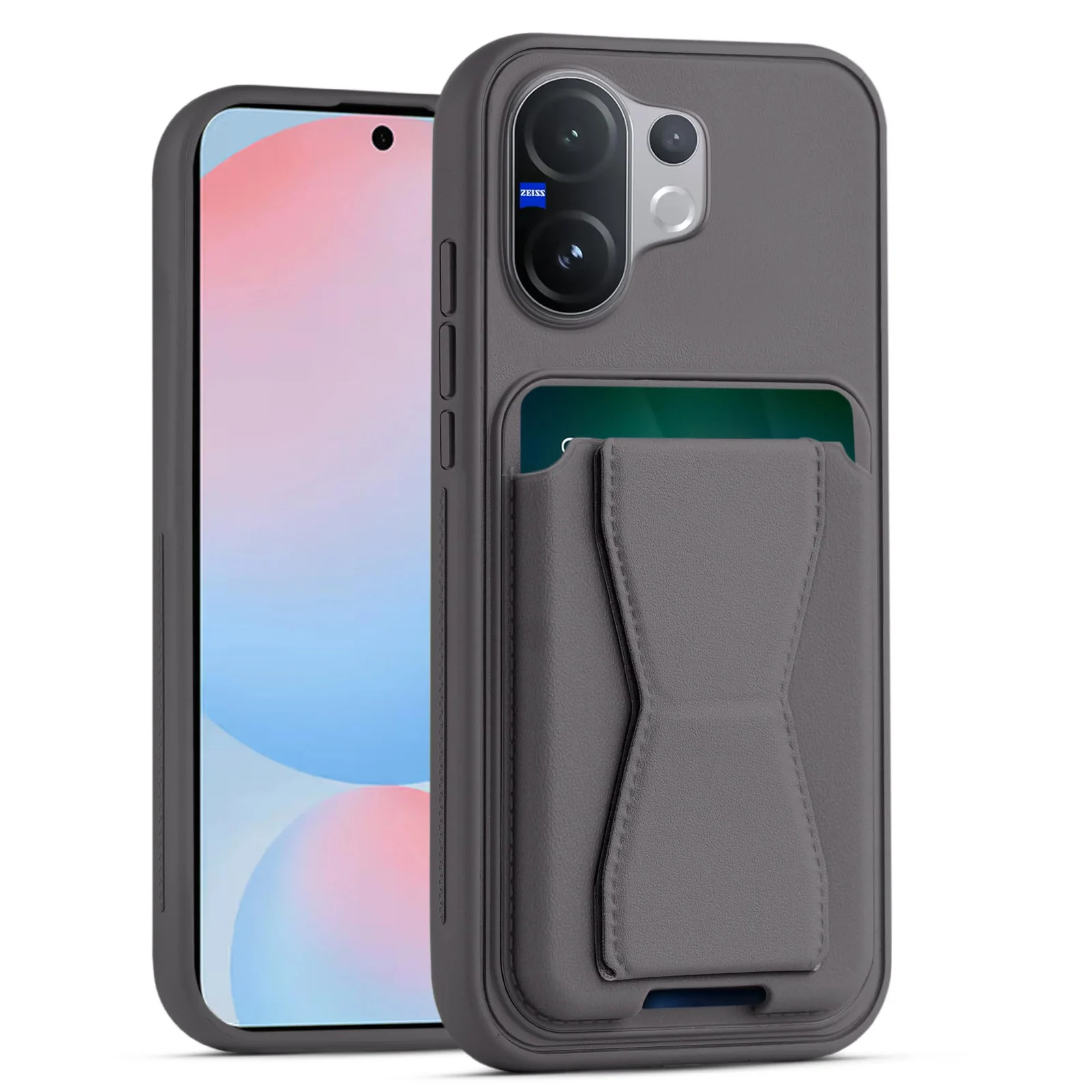 DL3 Mobilak Leather Wallet Case for vivo V60 5G, Camera protection, Shock-absorbing protection, Built-in kickstand - Lavender Purple