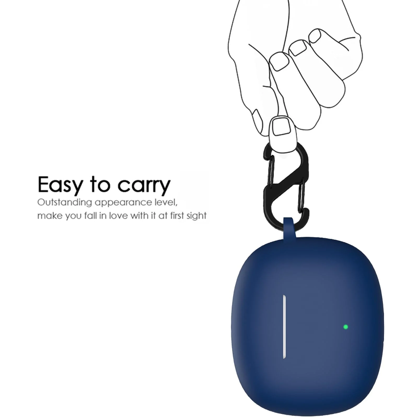 DL3 Mobilak Compatible with HONOR CHOICE Earbuds X3 Lite Case Cover, Soft Silicone Shockproof Protective Skin Case for HONOR Earbuds X3 Lite Wireless Earbuds with Carabiner, Front LED Visible - Blue