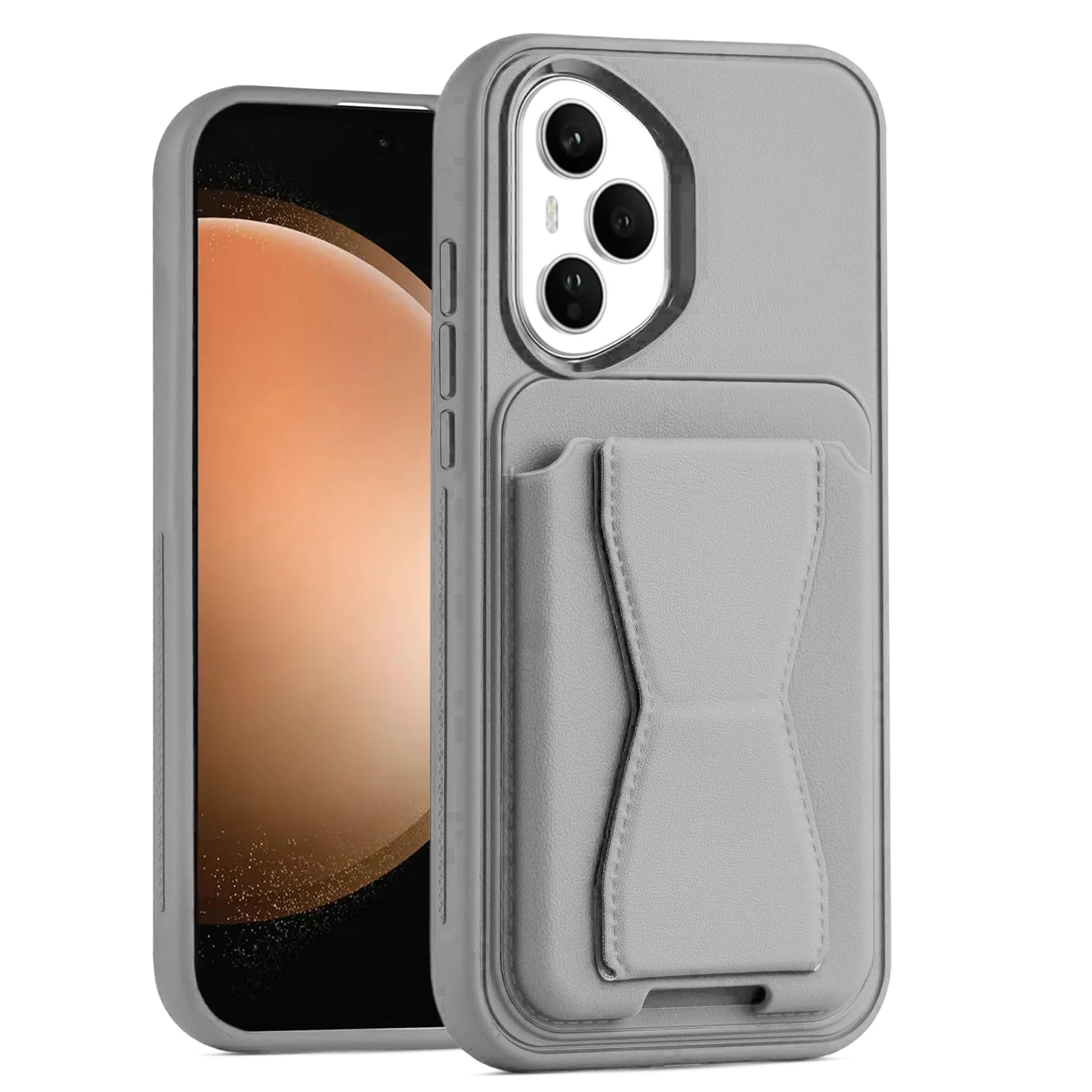 Dl3 Mobilak Leather Wallet Case Compatible with Honor 400 Pro 5G, Leather Back Cover With TPU Frame, Shockproof Protective Phone Case with Card Holder Stand (Black)