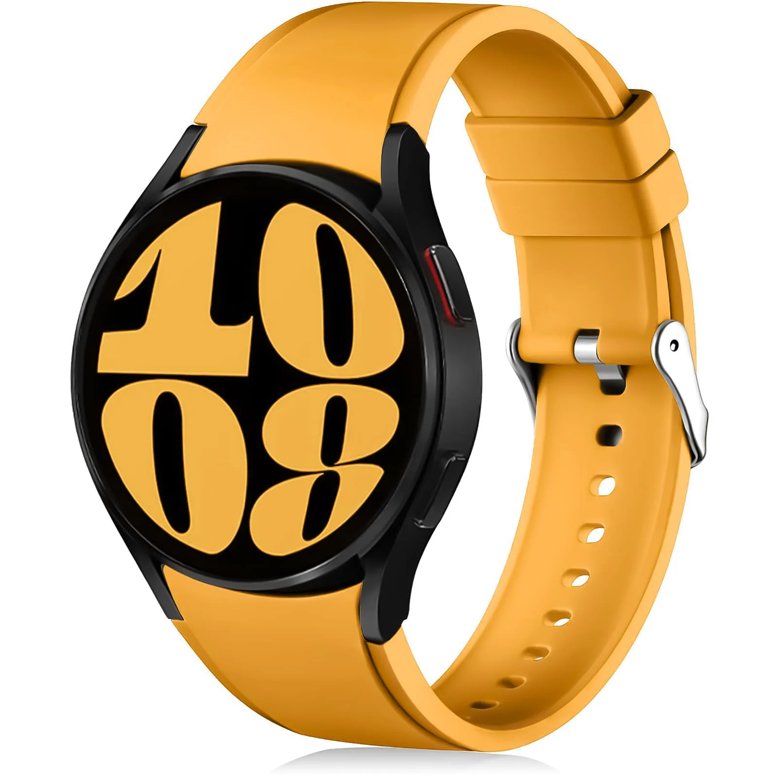 DL3 Mobilak No Gap Bands Compatible with Samsung Galaxy Watch 7 5 4 6 Band 44mm 40mm/Watch 5 Pro 45mm/Galaxy Watch 4 Classic 46mm 42mm Strap,20mm Quick Release Sport Replacement Bands for Women Men - Marigold