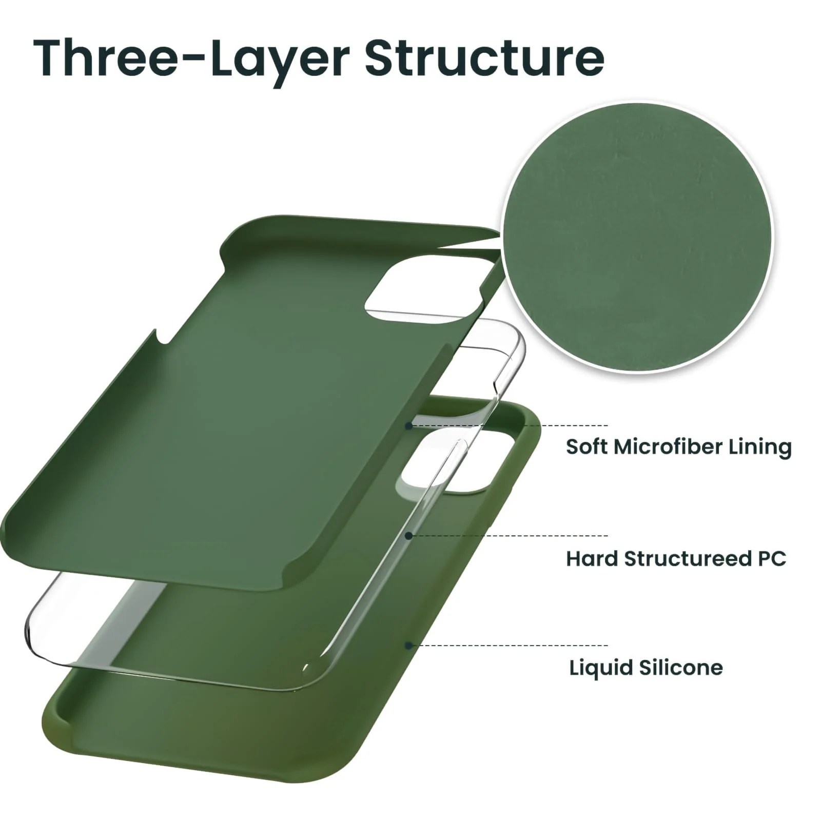 DL3 Mobilak Liquid Silicone Protective Case for iPhone 11 (6.1 Inch) with Camera Protection and Microfiber Lining - A Clover