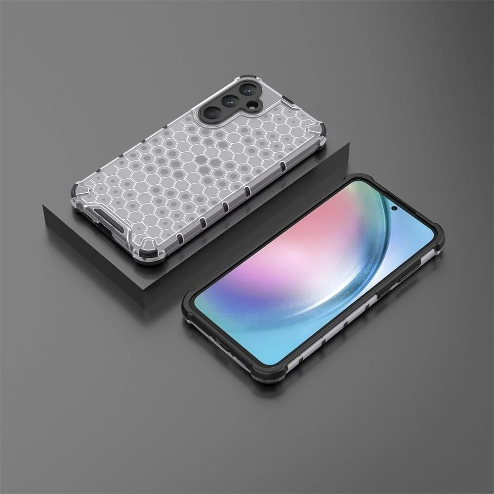 DL3 Mobilak Honeycomb Protective Case for Samsung Galaxy A55, Shock-absorbing protection, Transparent design, Slim, lightweight profile - Clear