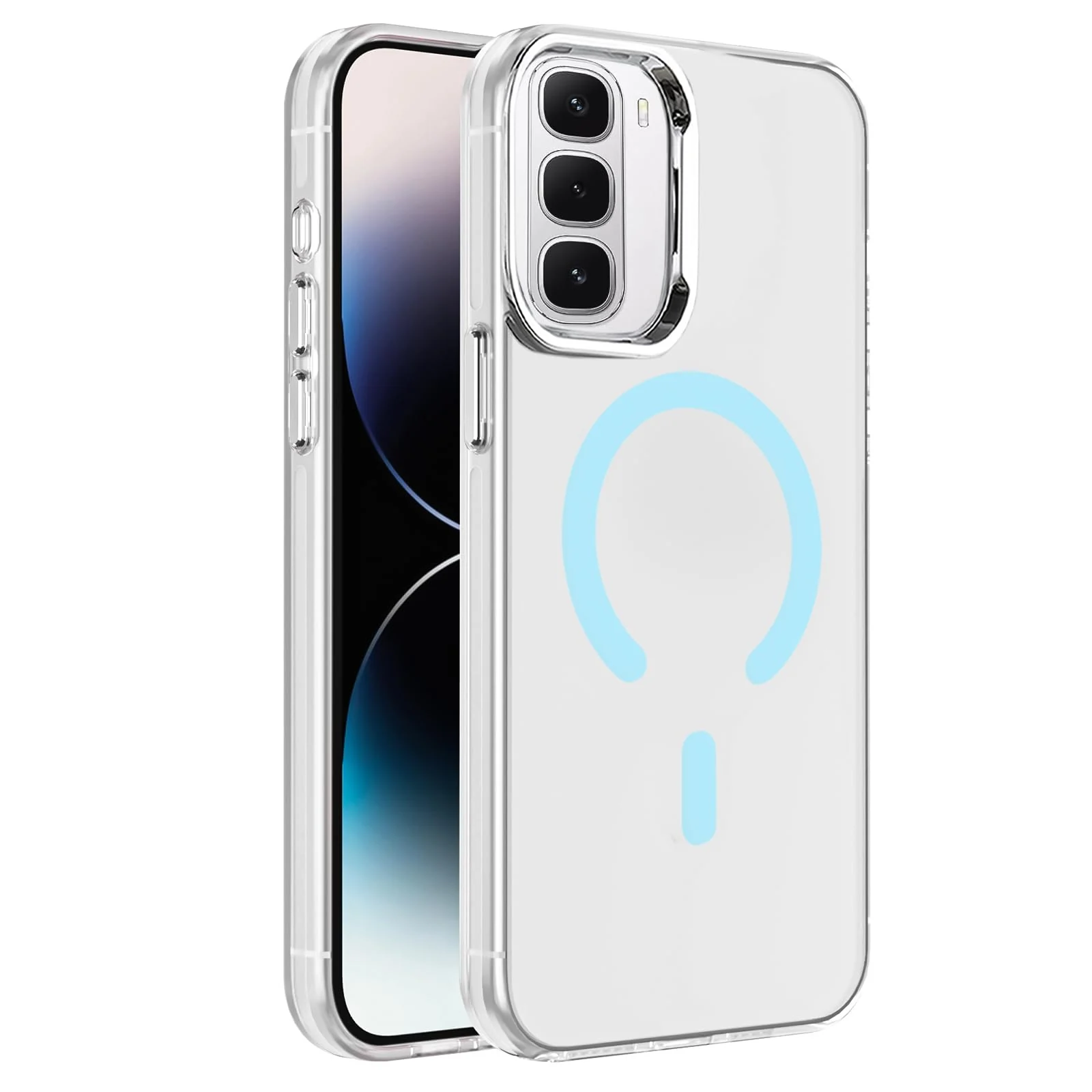 DL3 Mobilak Case for Infinix Hot 60 Pro+ Plus Crystal Clear [Not Compatible with MagSafe] Soft TPU Gel Case Flexible Silicone Anti-Scratch Transparent TPU Cover - Baby Blue