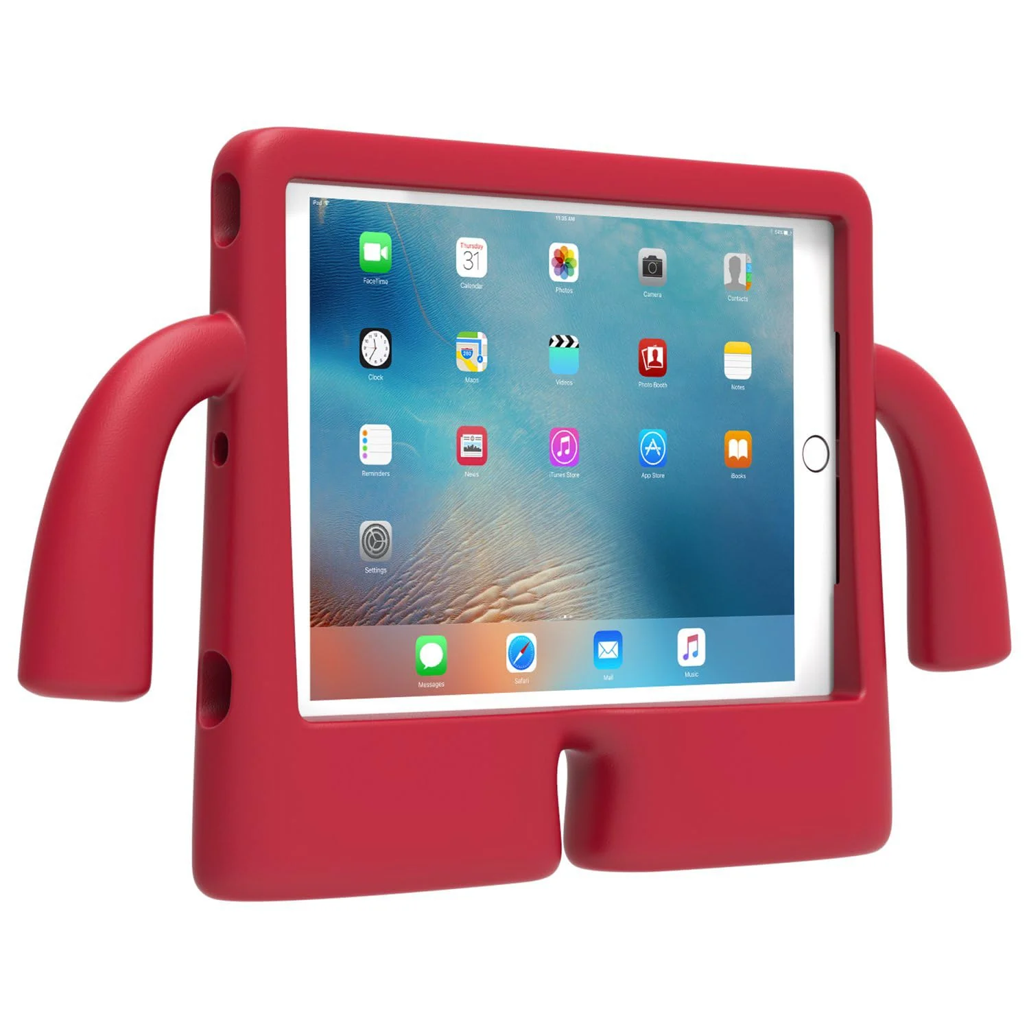 DL3 Mobilak Kids Case For iPad 6th/5th Generation (9.7 Inch, 2018/2017 Model), iPad Air 2 & 1st Case, iPad Pro 9.7 Case 2016 Case Shockproof Heavy Duty Cute Cover for Boys Girls - Red