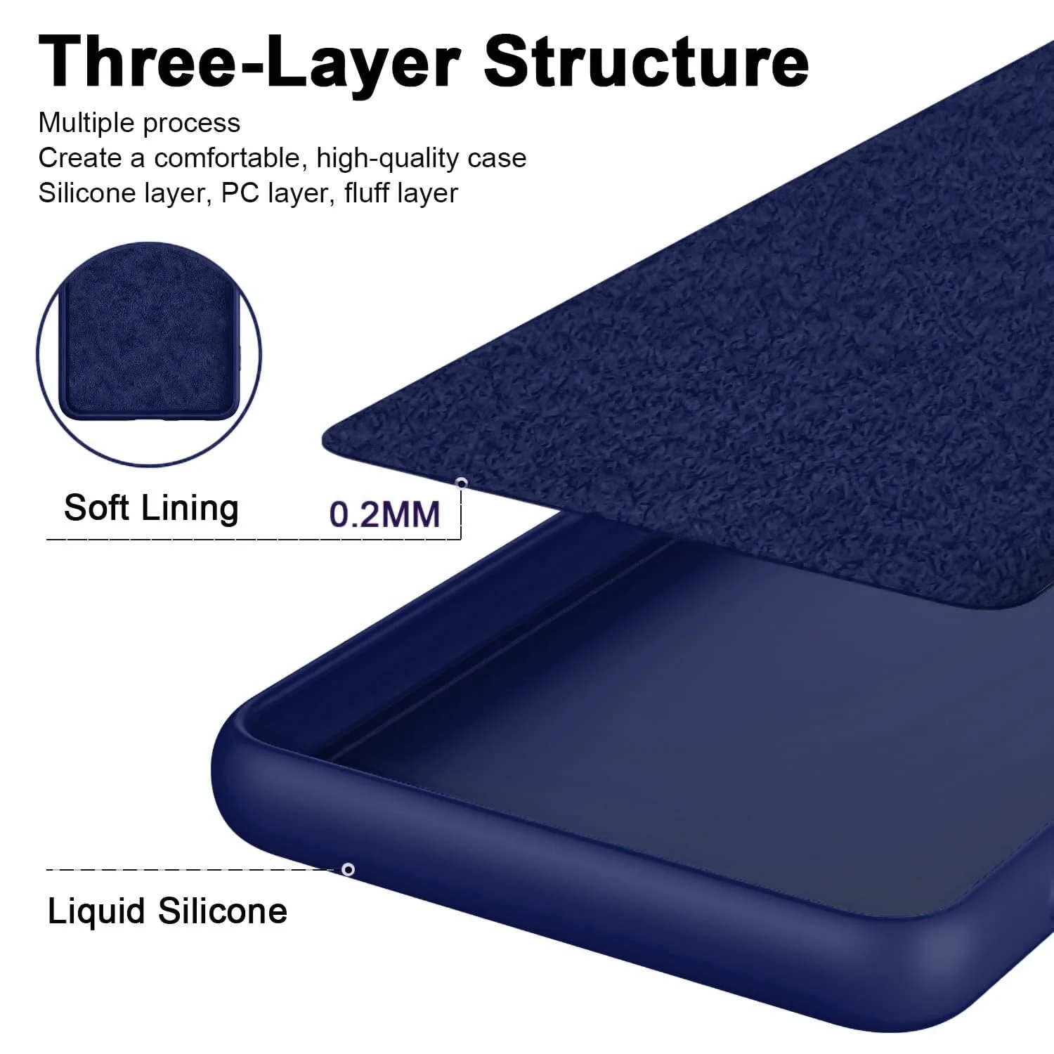 DL3 Mobilak Liquid Silicone Protective Case with Soft Microfiber Lining with Full Camera Protection for Xiaomi Poco X4 Pro 5G - Blue 2