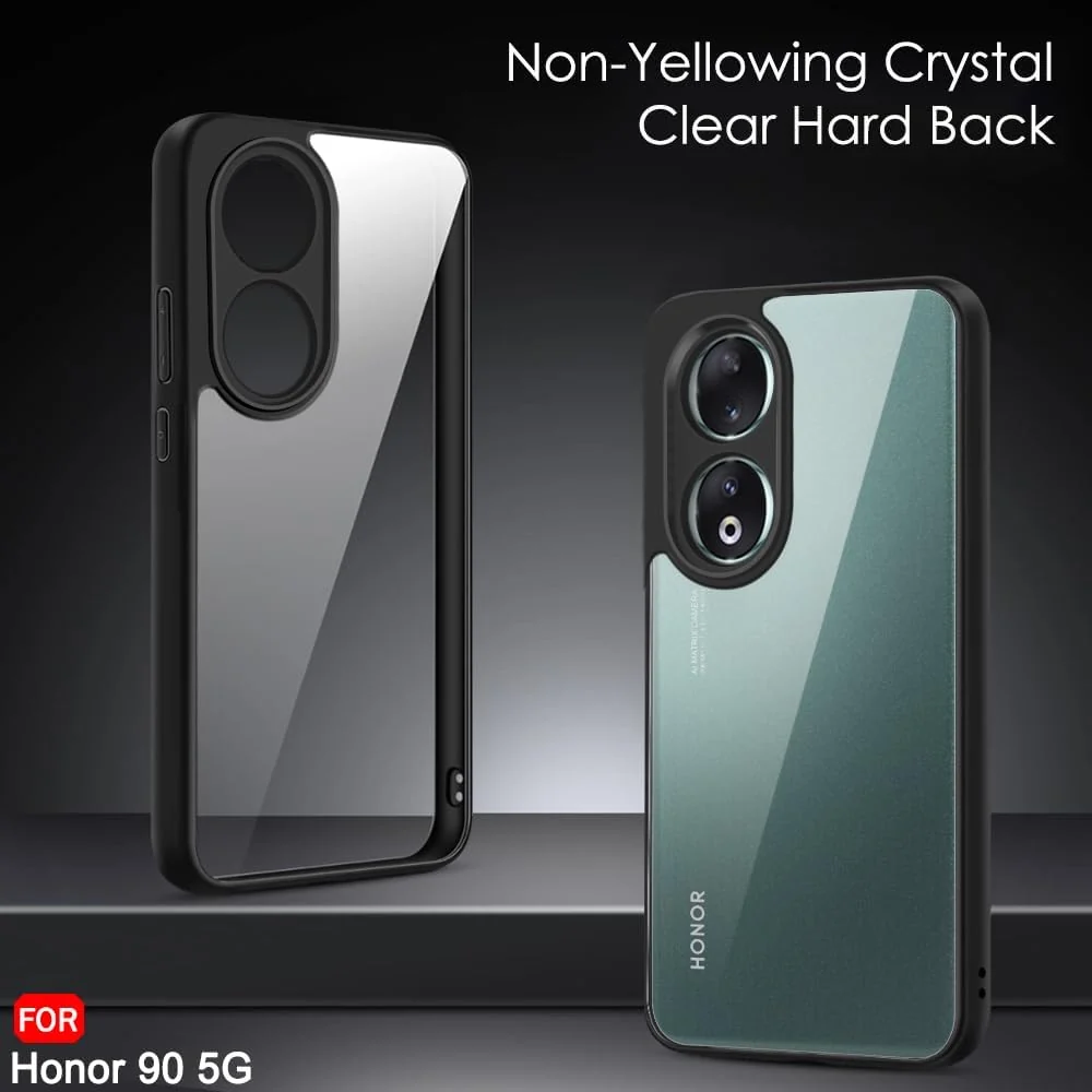 DL3 Mobilak Soft Silicone Protective Case for Honor 90 with Camera Protection and Military-Grade Protection - Black