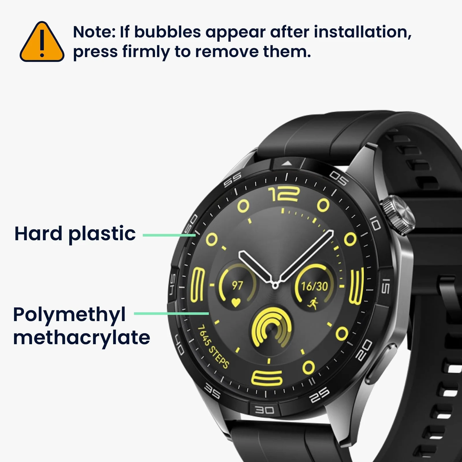 DL3 Mobilak Screen Protector For Huawei Watch GT4 46mm, 3D Curved Soft Edge Protective Film [Anti-Scratch] [Bubble Free] [Ultra Shatterproof] [High Sensitive] (Not Glass) Screen For GT 4 46mm - Black