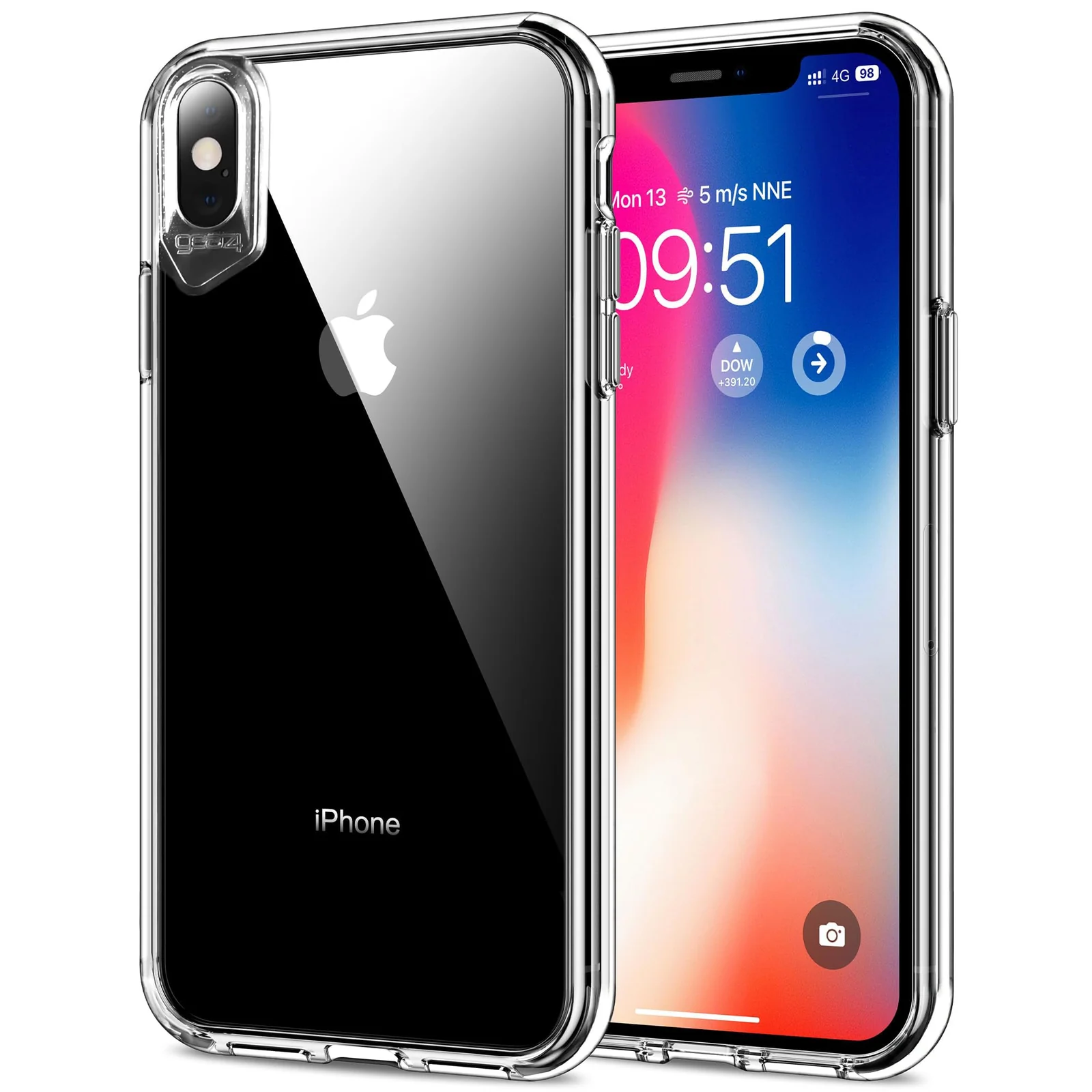 MOBIGON Heavy-Duty 3-Layer Transparent Phone Case for Apple iPhone XS Max, Clear
