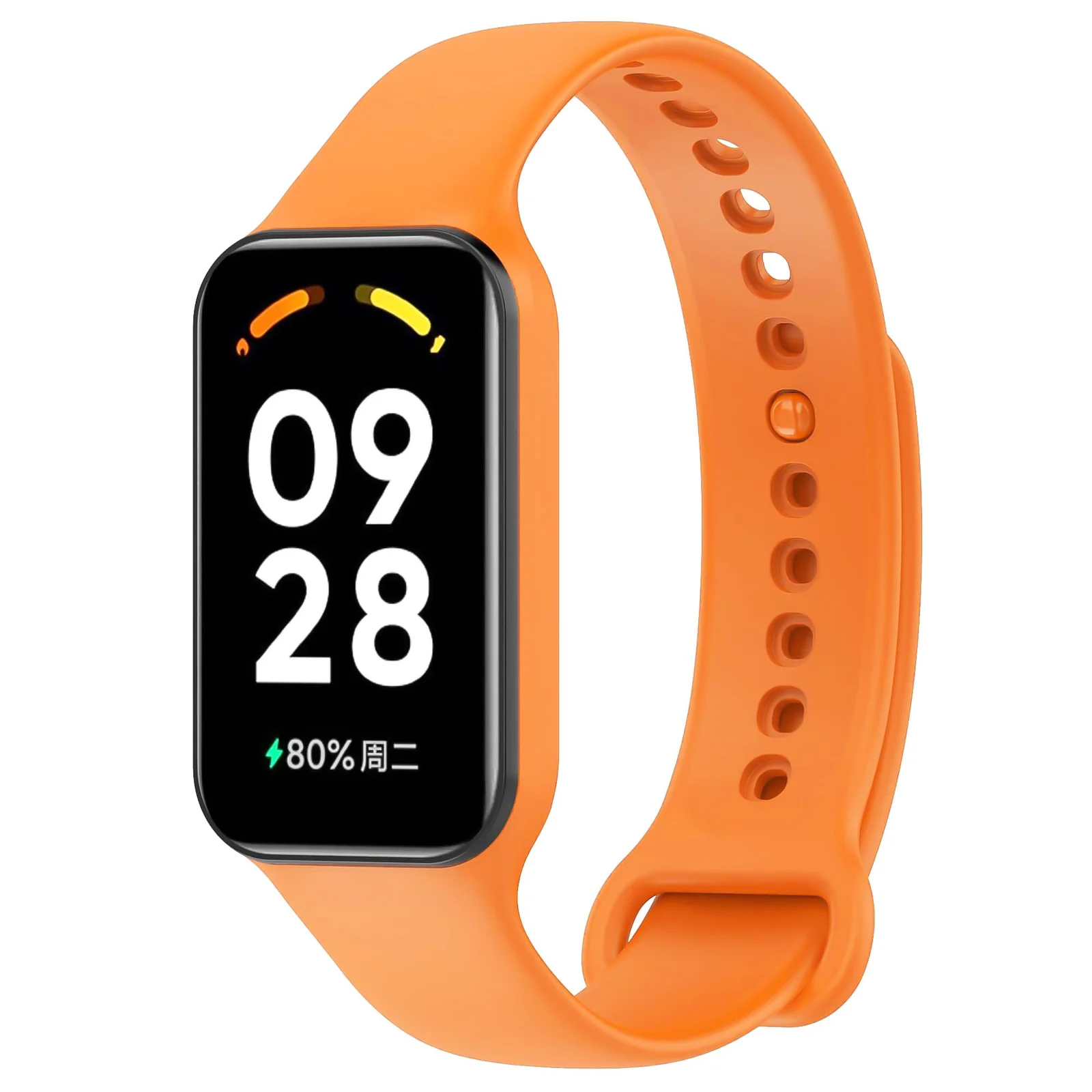 DL3 Mobilak Smart Watch Strap for Xiaomi Redmi Band 2, Sport Silicone Watch Band Wrist Strap, Replacement Bracelet Wristband Wrist Strap for Xiaomi Redmi Smart Band2 Accessories - A.Orange