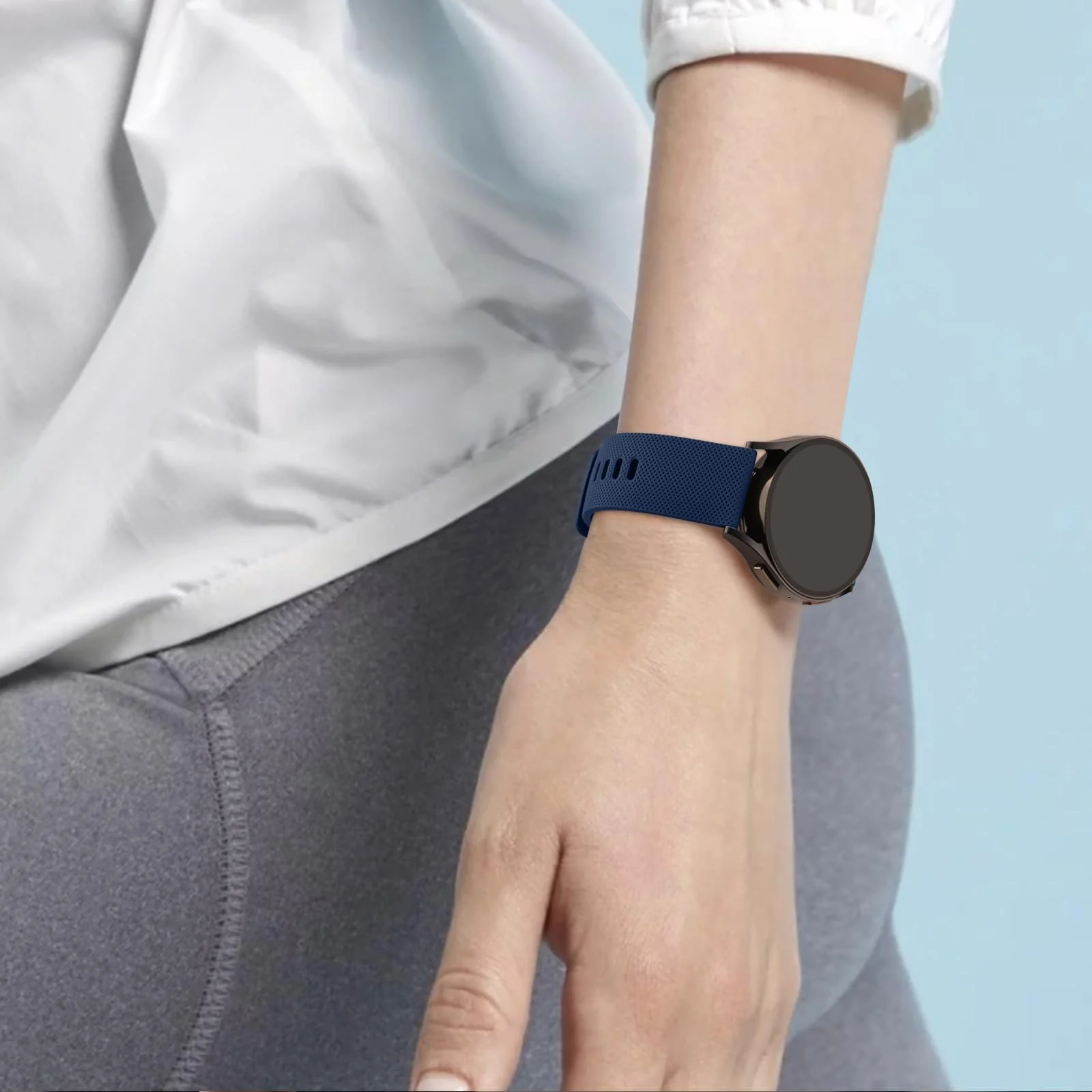 DL3 Mobilak Silicone Buckle Band 22MM Strap Compatible with Samsung Galaxy Watch 3 45mm/Watch 46mm/Gear S3/Huawei watch GT4 GT3 46MM/Huawei Watch 3&4/3&4 Pro/GT2E/GT2 Pro/GT GT2 46MM/Amazfit - Blue