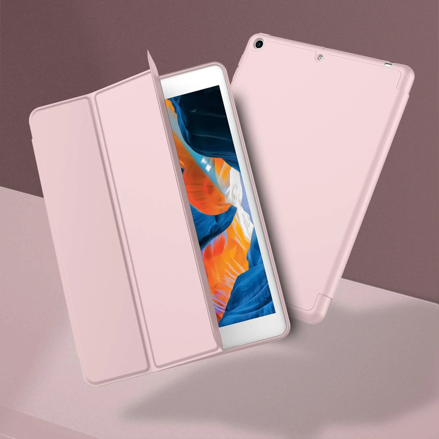 DL3 Mobilak Case For iPad 9.7-inch, (2018/2017), iPad Pro 9.7 Inch 2016, iPad Air 2nd/1st Smart Cover with Pencil Holder and Soft Silicone Back, Full Body Protection, Auto Wake/Sleep - Pink Sand
