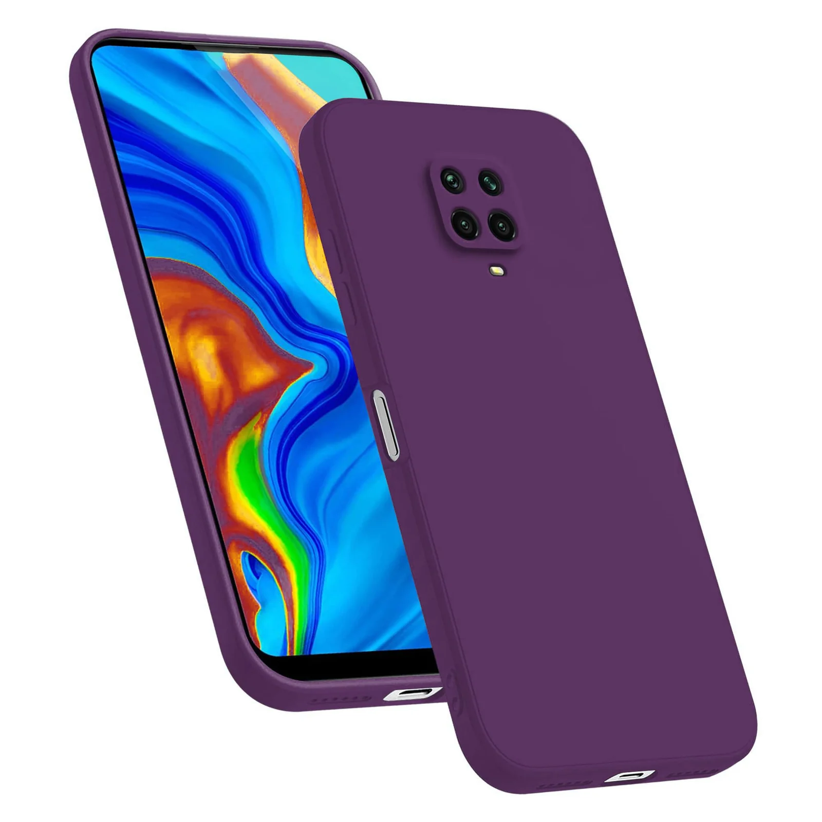 DL3 Mobilak Xiaomi Redmi Note 9S / 9 Pro / 9 Pro Max Case, Soft Flexible Silicone Gel Rubber Bumper Cover, Full Body Shockproof Protective Phone Case - Violet