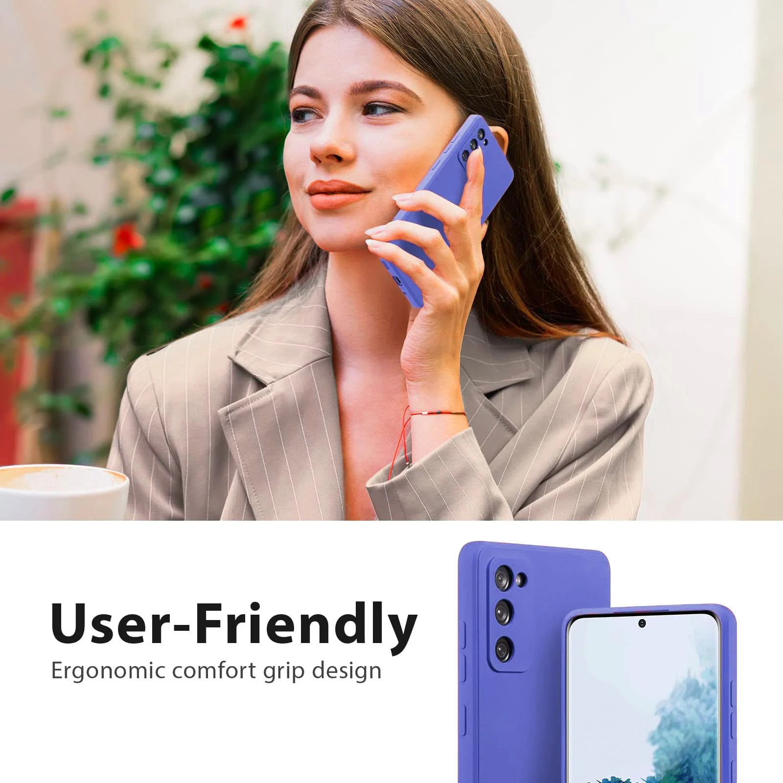 DL3 Mobilak Liquid Silicone Protective Case for Samsung Galaxy S20 FE with Camera Protection and Microfiber Lining - Light Blue