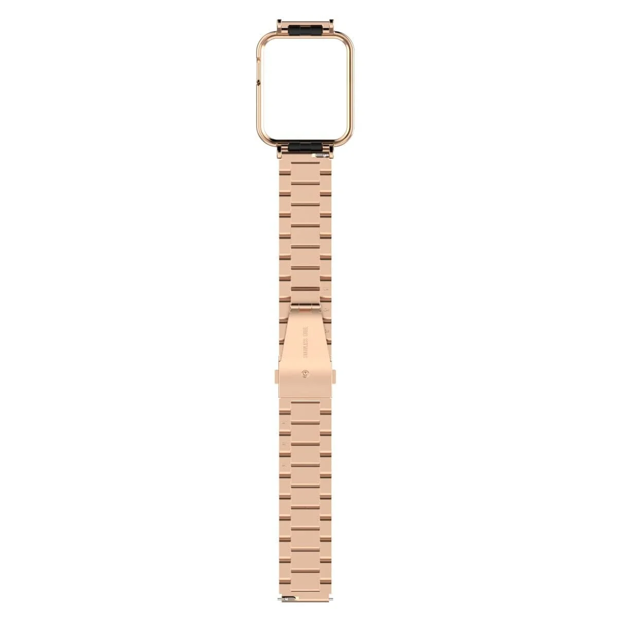 DL3 MOBILAK Adjustable Stainless-Steel Watch Strap with Case for Xiaomi Mi Watch Lite and Redmi Watch 1 - Rose Gold