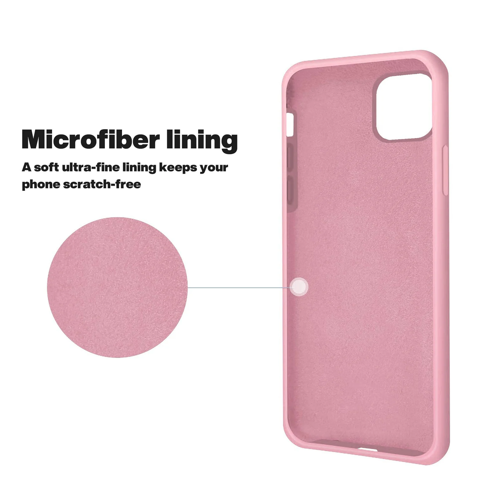 DL3 Mobilak Liquid Silicone Protective Case for iPhone 11 (6.1 Inch) with Camera Protection and Microfiber Lining - A Pink