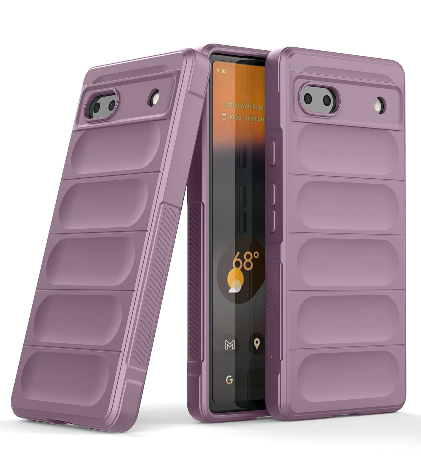 DL3 Mobilak Soft Silicone Protective Case for Google Pixel 6A with Camera Protection and Shockproof Design - Purple