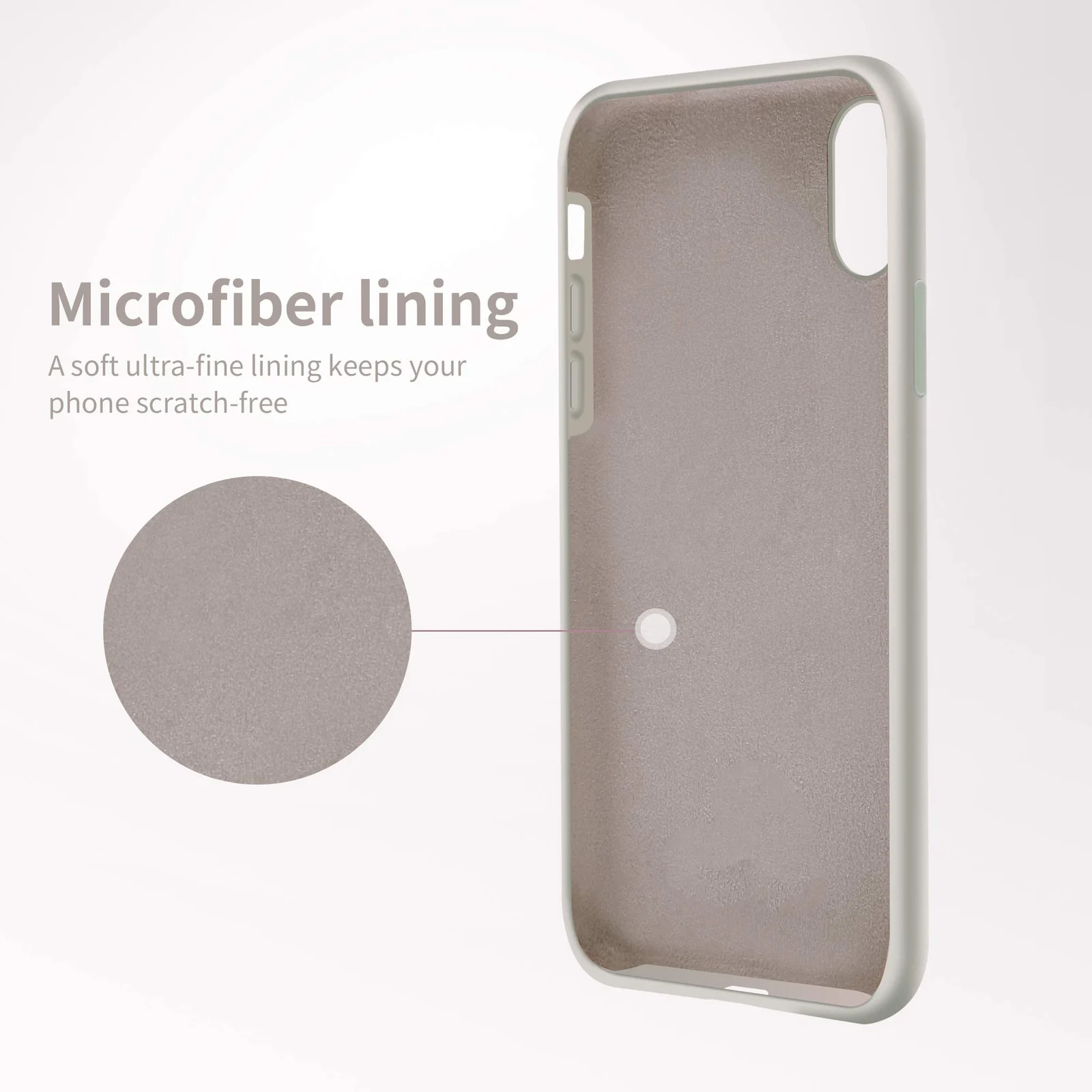 DL3 Mobilak Liquid Silicone Protective Case with Soft Microfiber Lining for iPhone X / iPhone XS - Stone