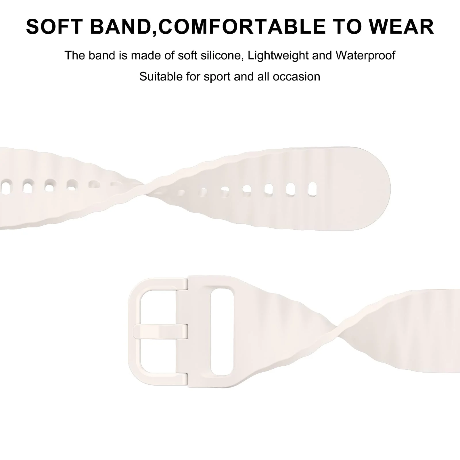 DL3 Mobilak Silicone Sport Band 22MM Strap For Xiaomi Redmi Watch 5 Actie/5 Lite/Samsung Galaxy Watch 3 45mm/Watch 46mm/Gear S3/Huawei watch GT5 GT4 GT3 GT2 GT 46MM/GT2E/GT3 Pro GT 5 Pro - Starlight