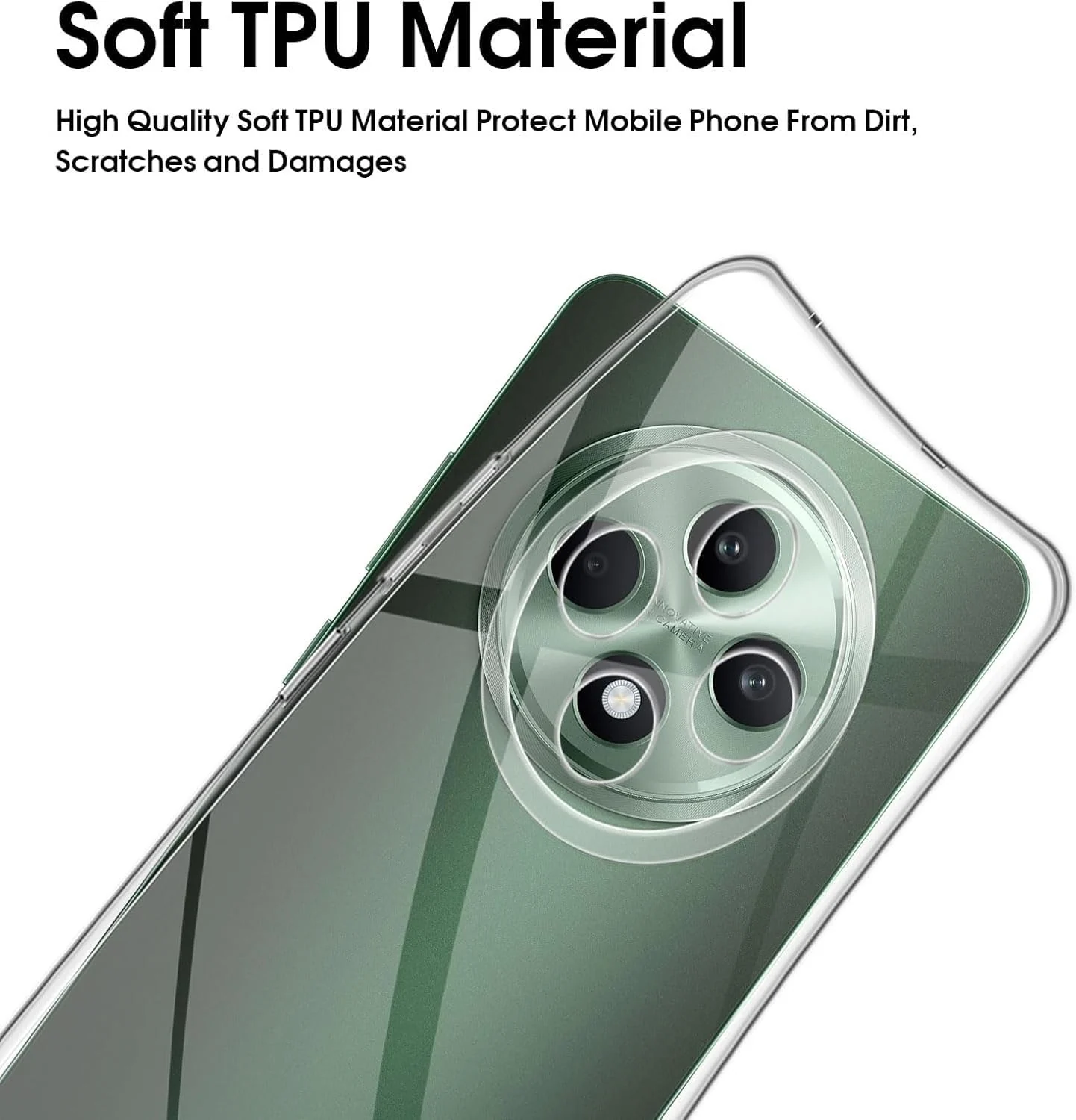 DL3 Mobilak Case Compatible with OPPO Reno 12F 5G /4G Case Crystal Soft TPU Gel Case Flexible Silicone Anti-Scratch Camera Protection TPU Cover - Clear