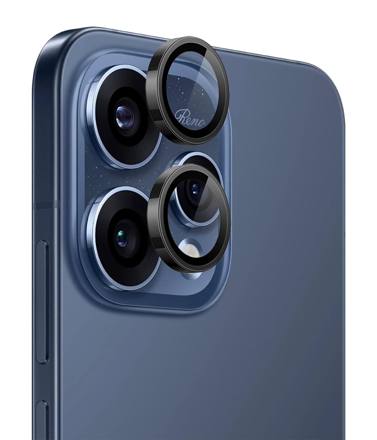 DL3 Mobilak Camera Lens Protector for OPPO Reno 15 5G (OPPO Reno15) Accessories, 9H Tempered Glass Metal Individual Ring Camera Cover Screen Protector, Case Friendly, Anti Scratch - Black