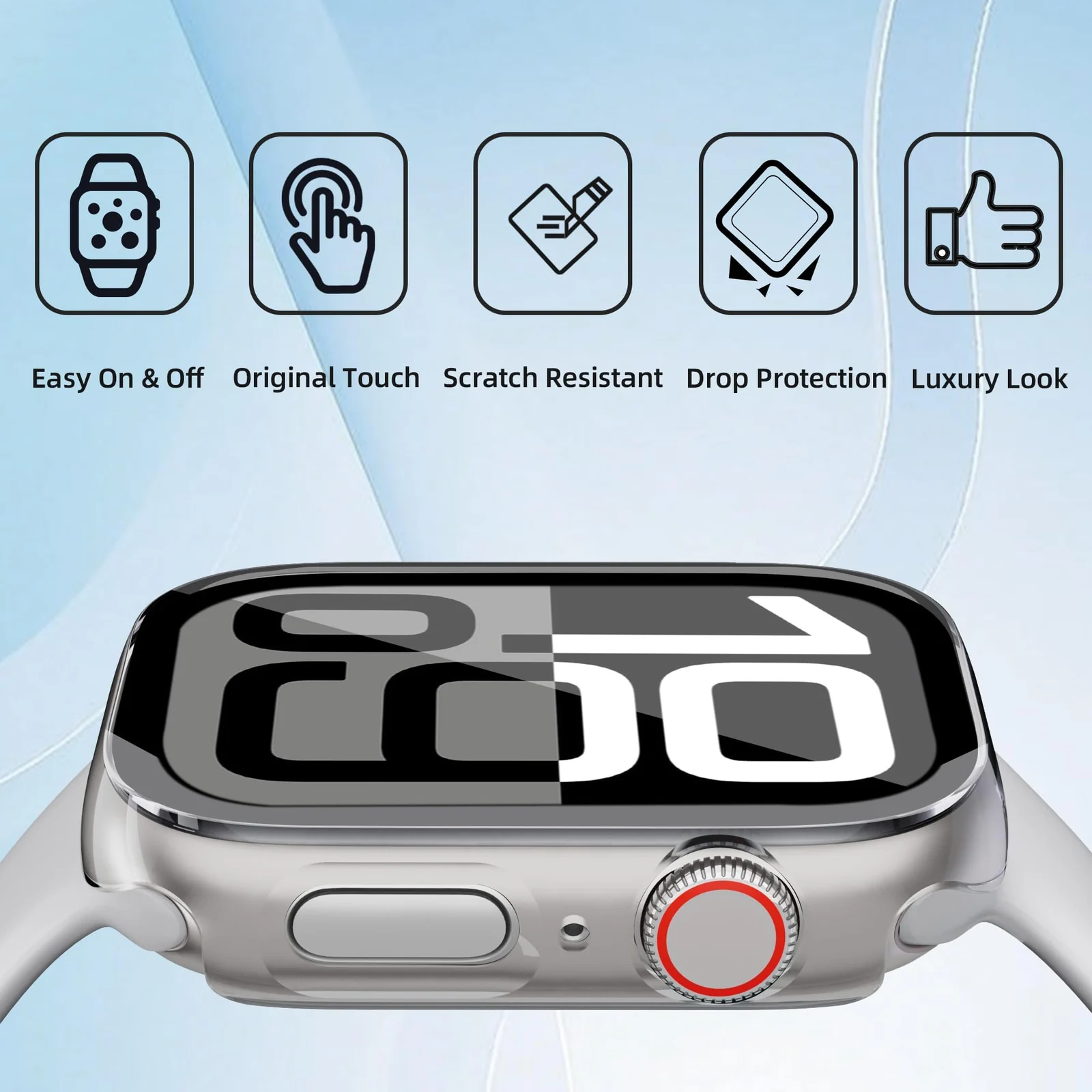 DL3 Mobilak [NO Screen Protector] Bumper Case for Apple Watch Series 10 46mm, Slim Thin Shockproof Bumper Cover, Hard PC Protective Frame All-Around Edge for iWatch 10 46 mm Accessories - Clear