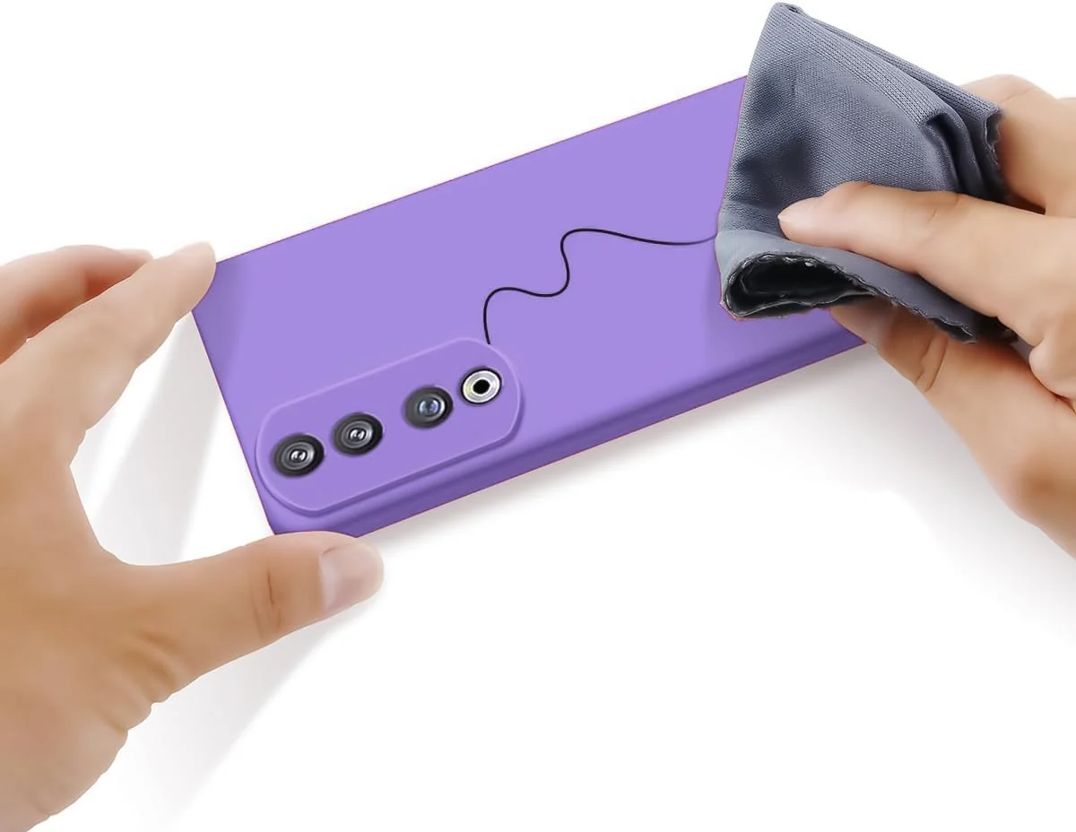 DL3 Mobilak Silicone Protective Case for Honor 90, Shock-absorbing protection, Scratch-resistant surface, Soft microfiber lining - Light Purple