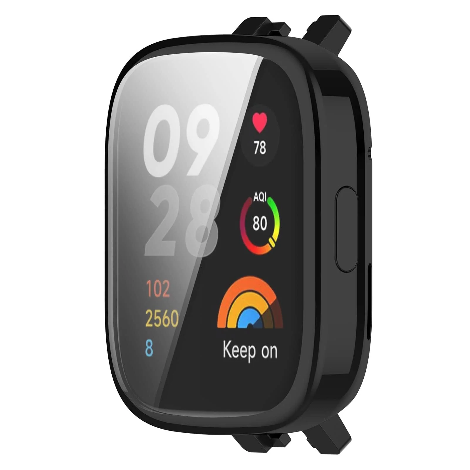 DL3 Mobilak Case Compatible with Xiaomi Redmi Watch 3 (Not Fit Watch 3 Active) Protective Case, Flexible TPU Full Protection Screen Protector Cover Scratch-Resistant Screen Protector Case - Black