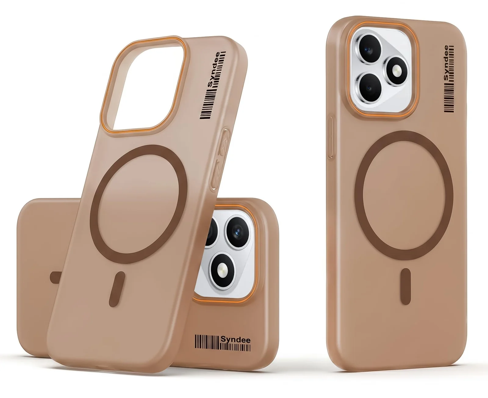 DL3 Mobilak Translucent Matte Case for Honor X8D, Compatible with MagSafe accessories, Shock-absorbing protection, Integrated ring holder - Brown