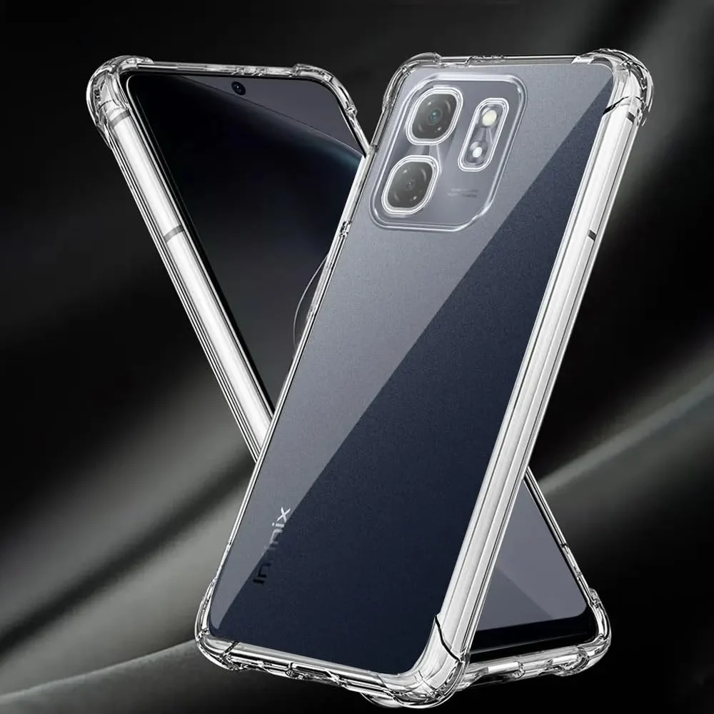 DL3 Mobilak Case Compatible with Infinix Smart 9 / Infinix Hot 50i, Cover Silicone Transparent TPU Gorilla Anti-shock Protector Camera Shockproof Corners - Clear
